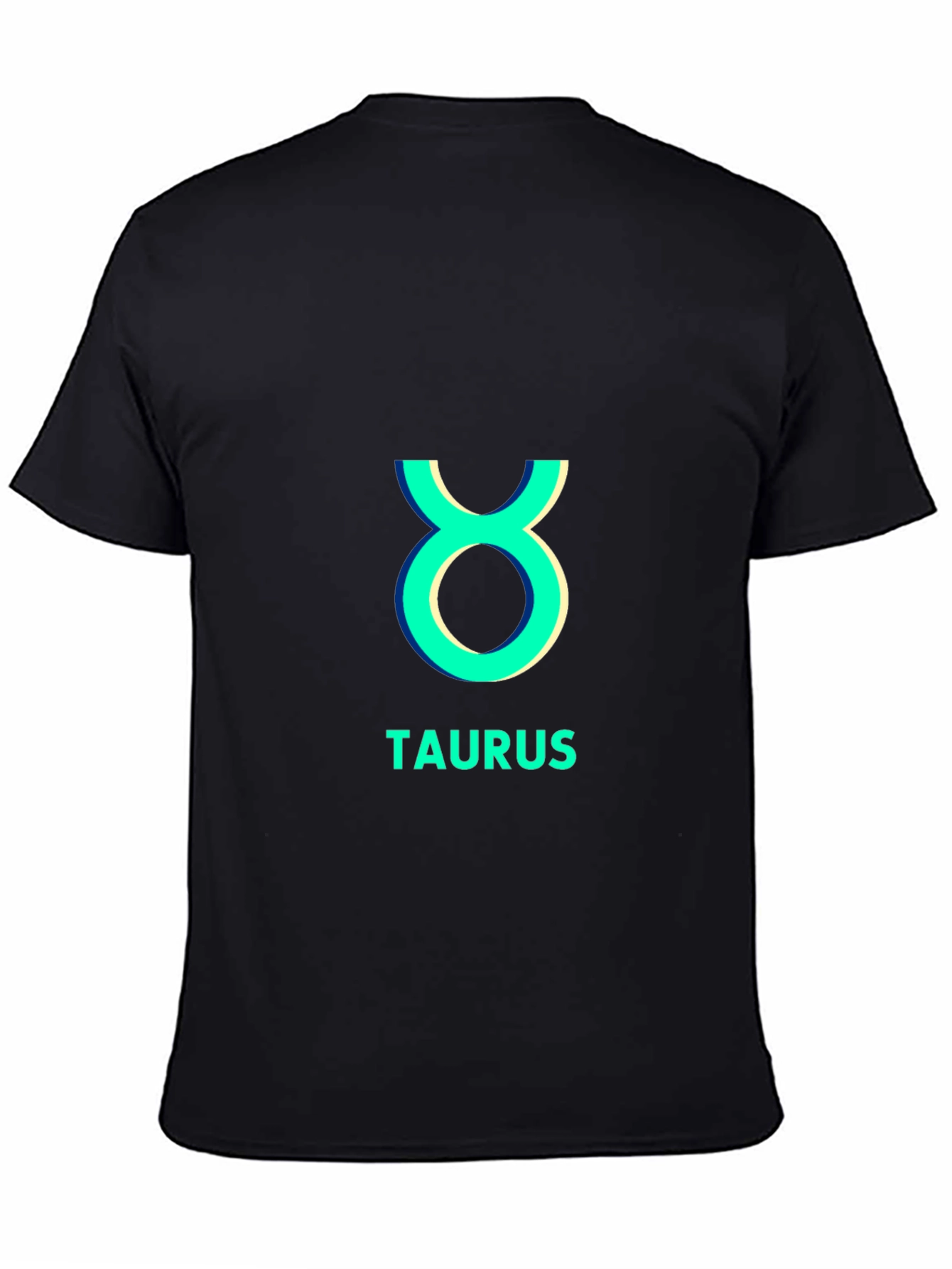 Black Taurus Zodiac Sign Black T-Shirt view 4