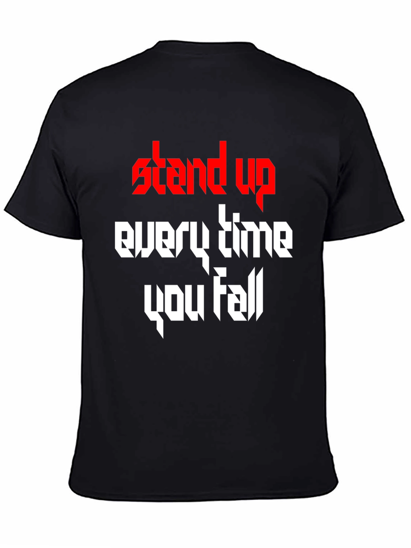Black Stand Up T-Shirt - Inspirational Graphic Tee view 4