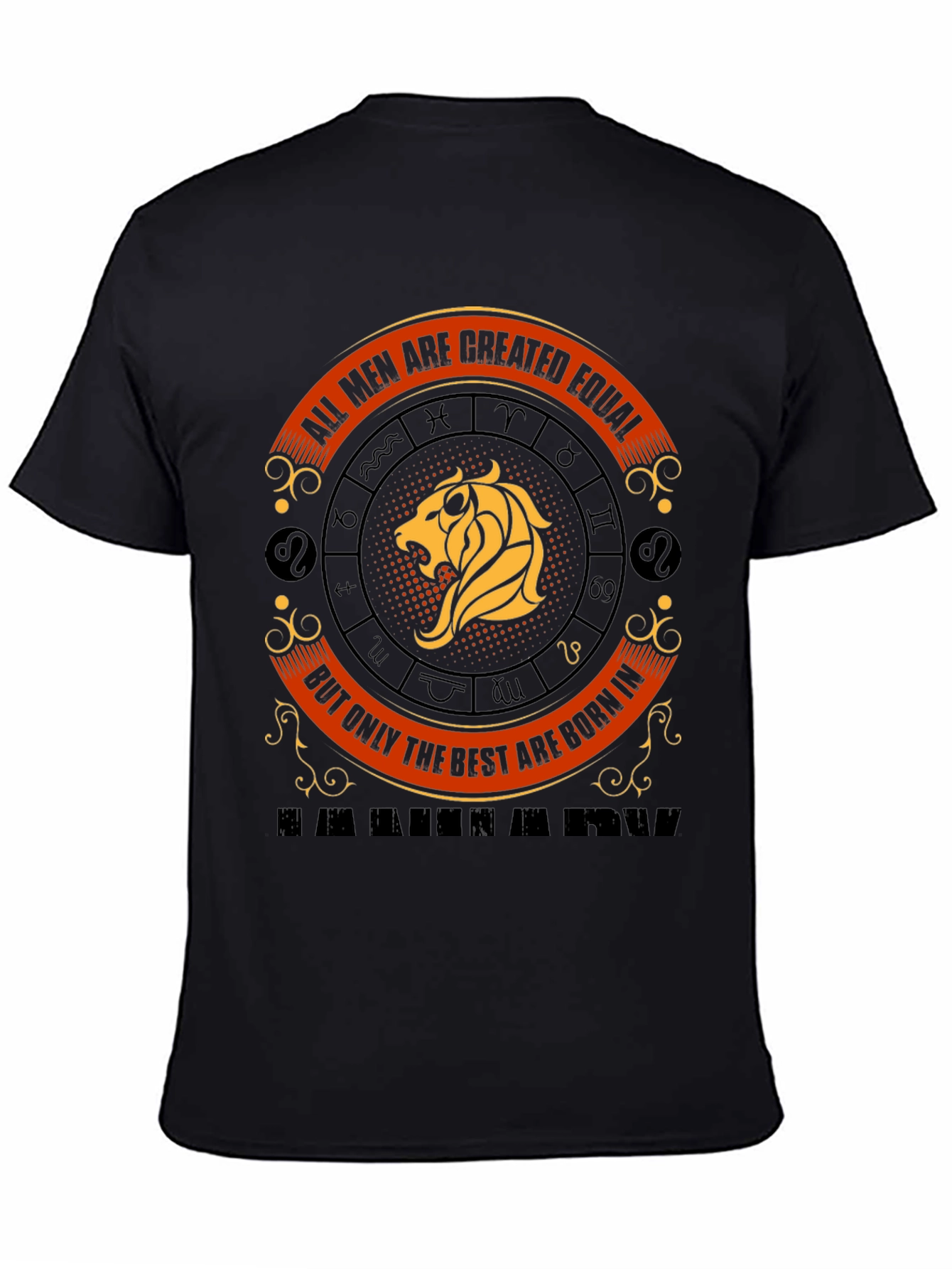 Black Lion Zodiac Men's Graphic Tee - Best are Born in... view 4