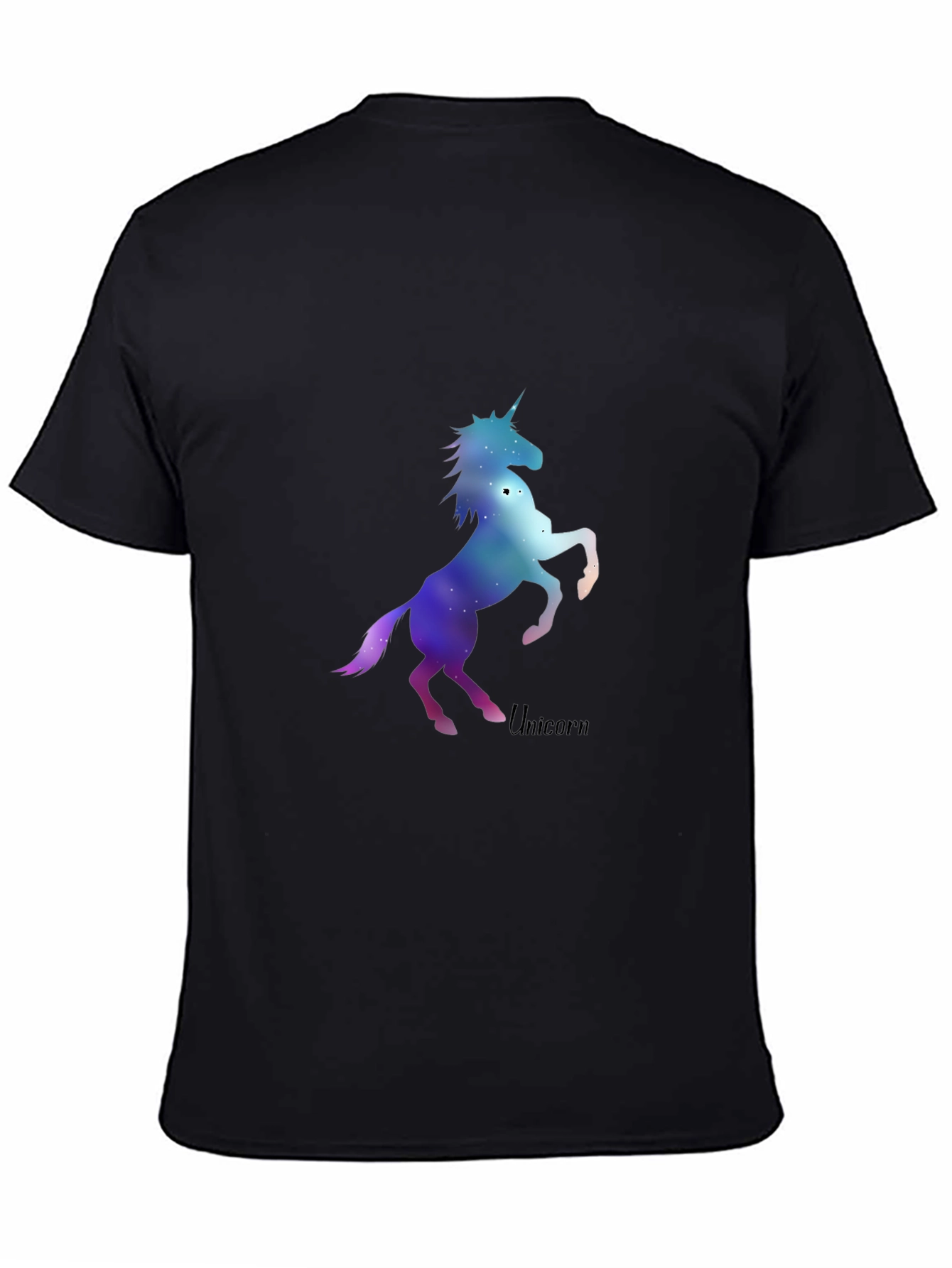 Black Unicorn Galaxy Black T-Shirt - Stylish & Unique view 4