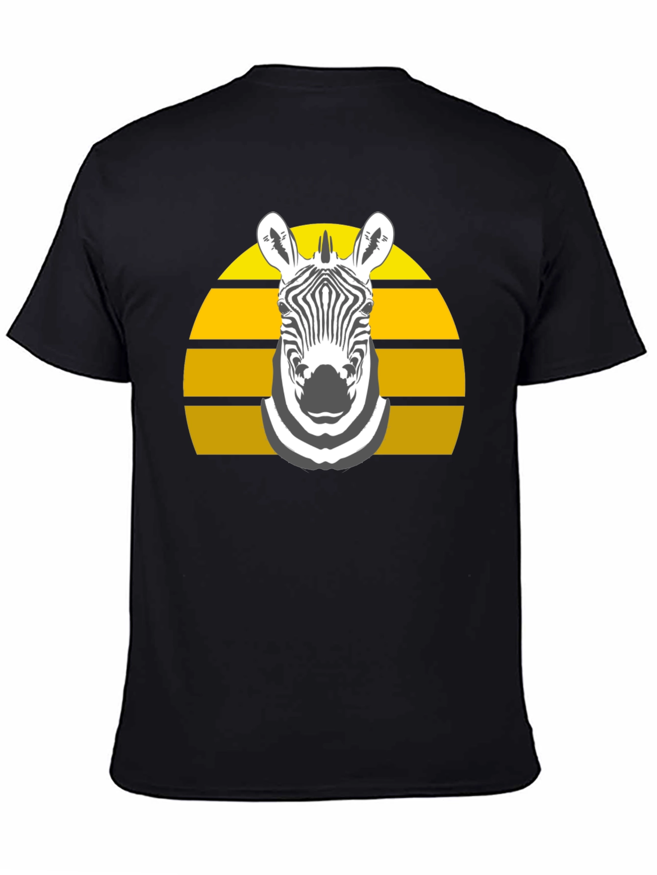 Black Zebra Sunset Graphic Tee - Stylish Black T-Shirt view 4
