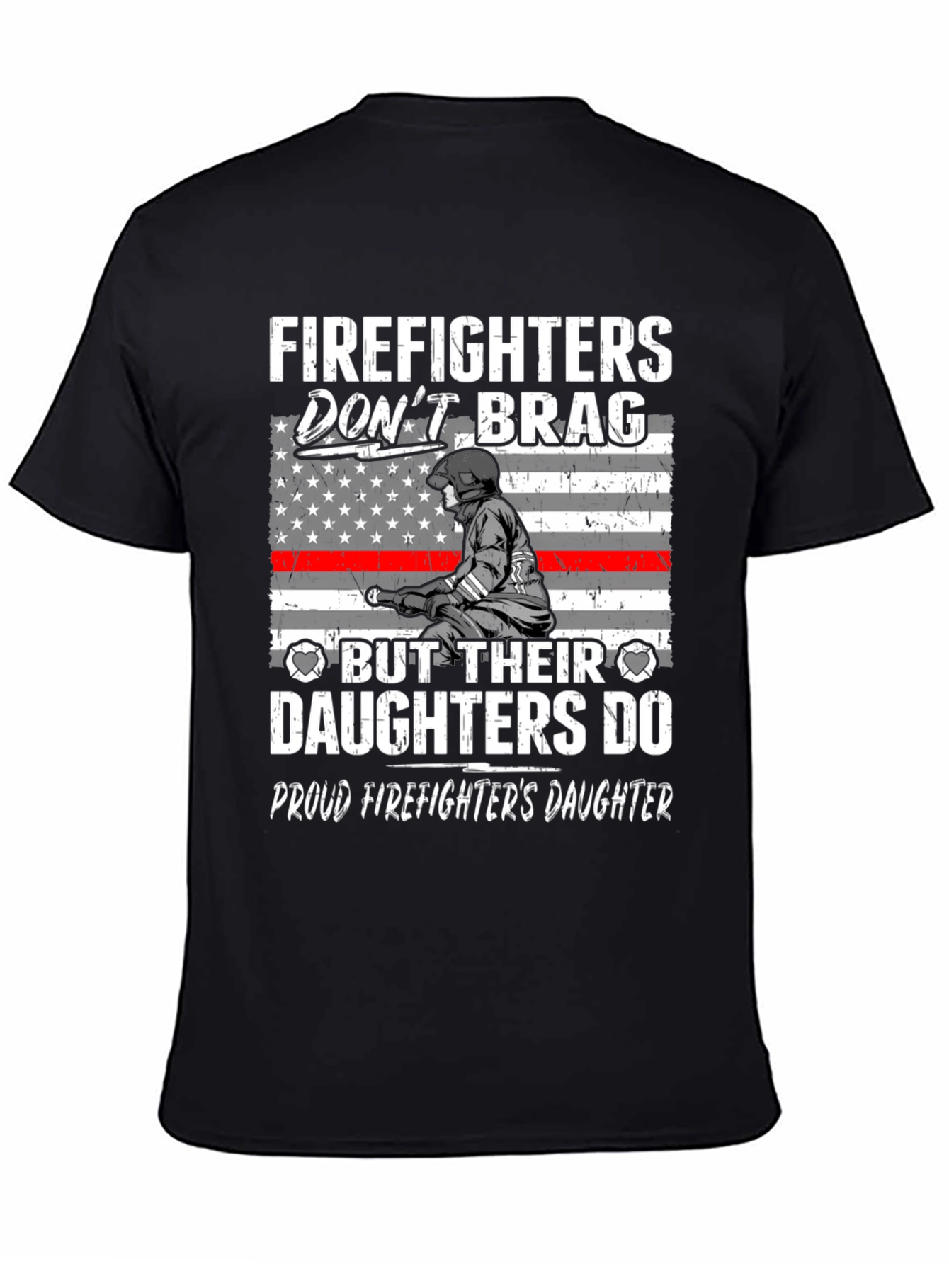 Black Firefighters Daughter Graphic Tee view 4