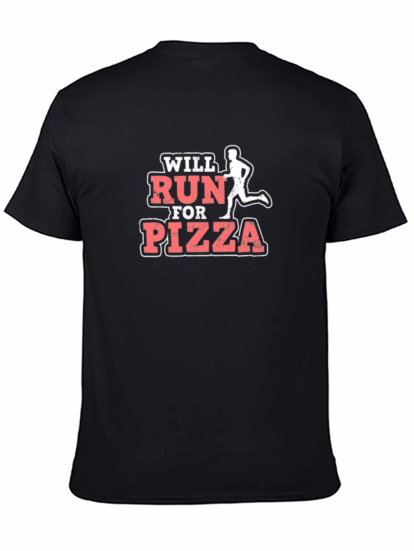 Black Will Run for Pizza Funny Graphic Tee view 4