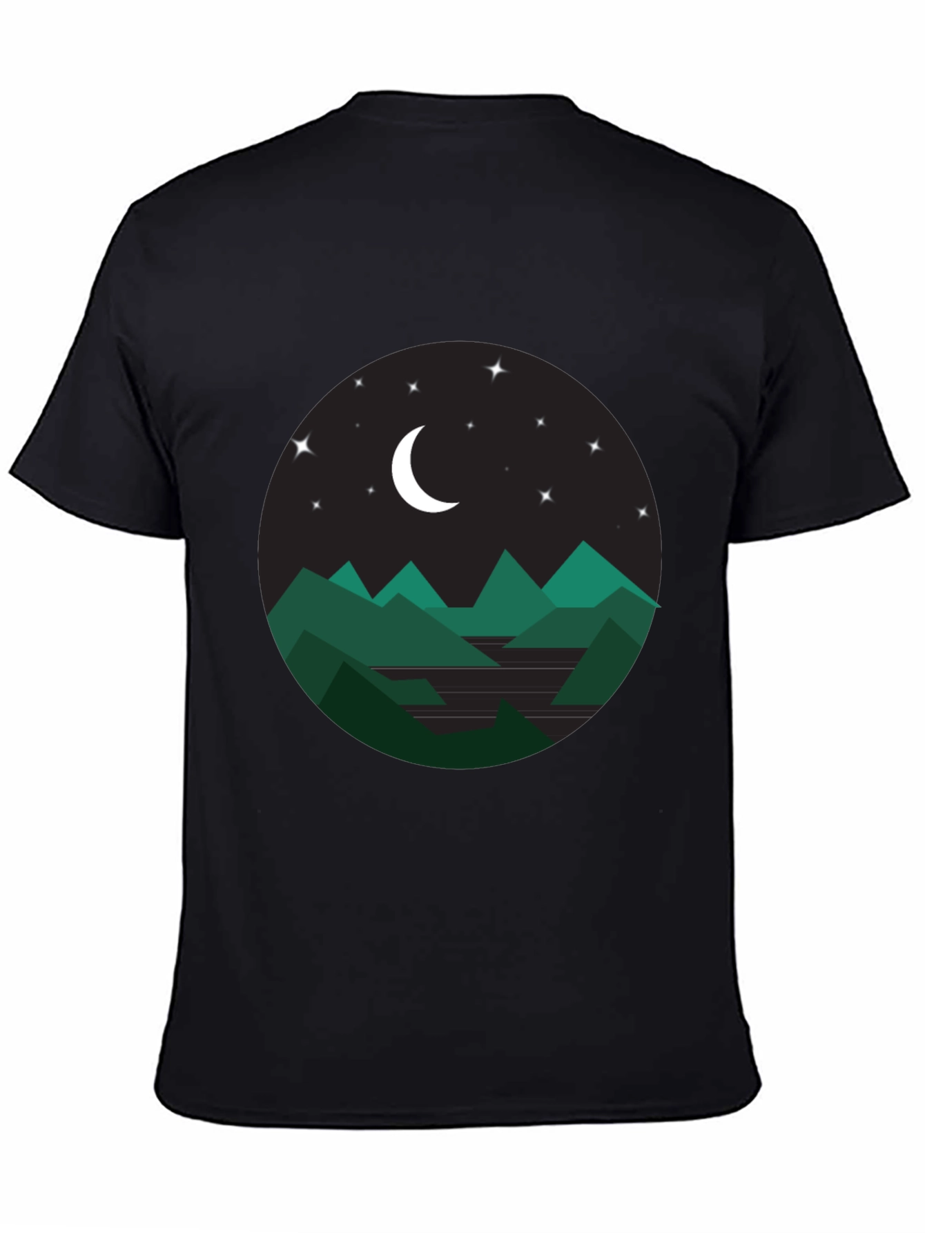 Black Nightscape Mountain T-Shirt - Stylish Graphic Tee view 4