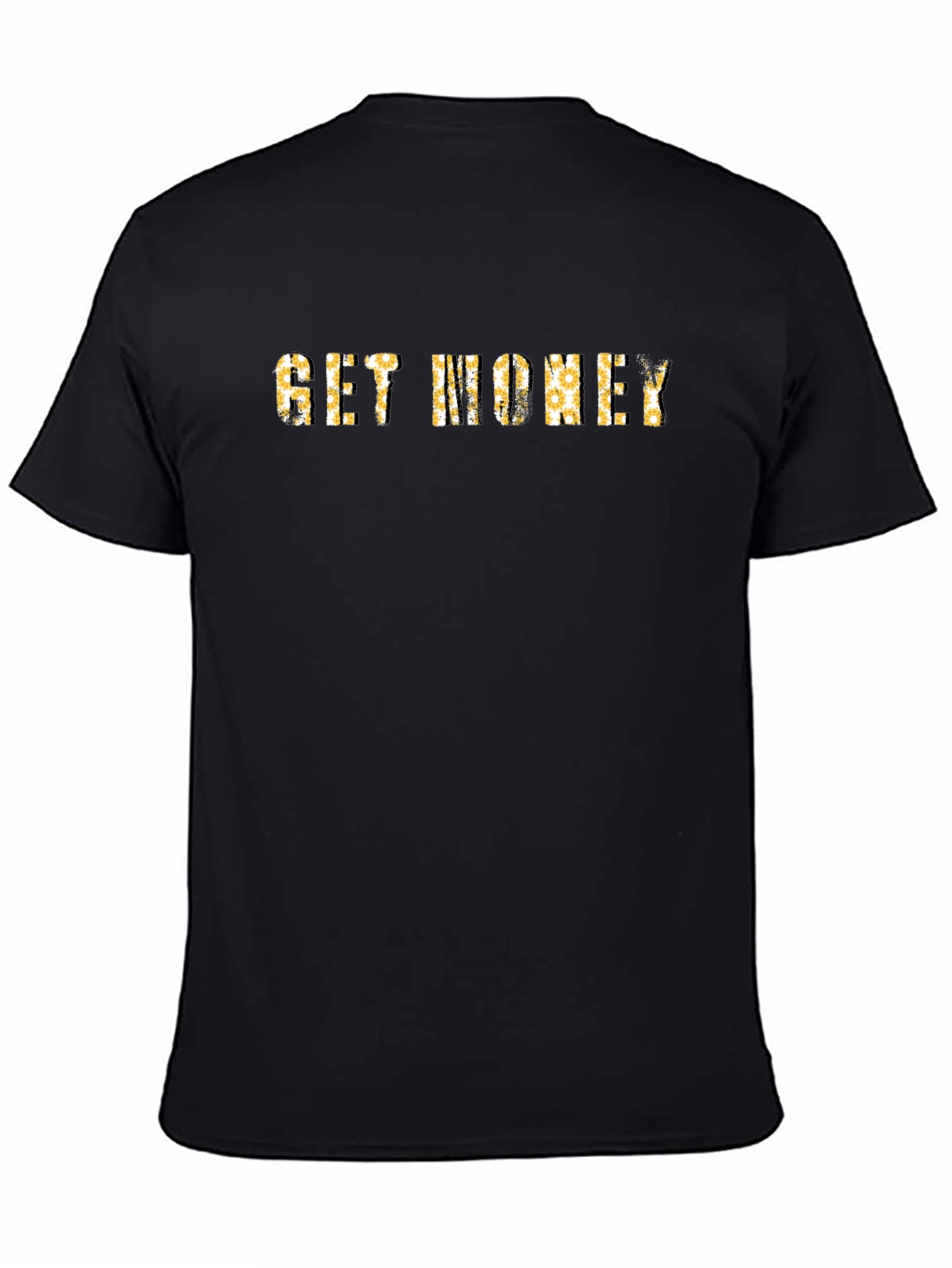 Black Get Money Graphic Print Crew Neck T-Shirt view 4
