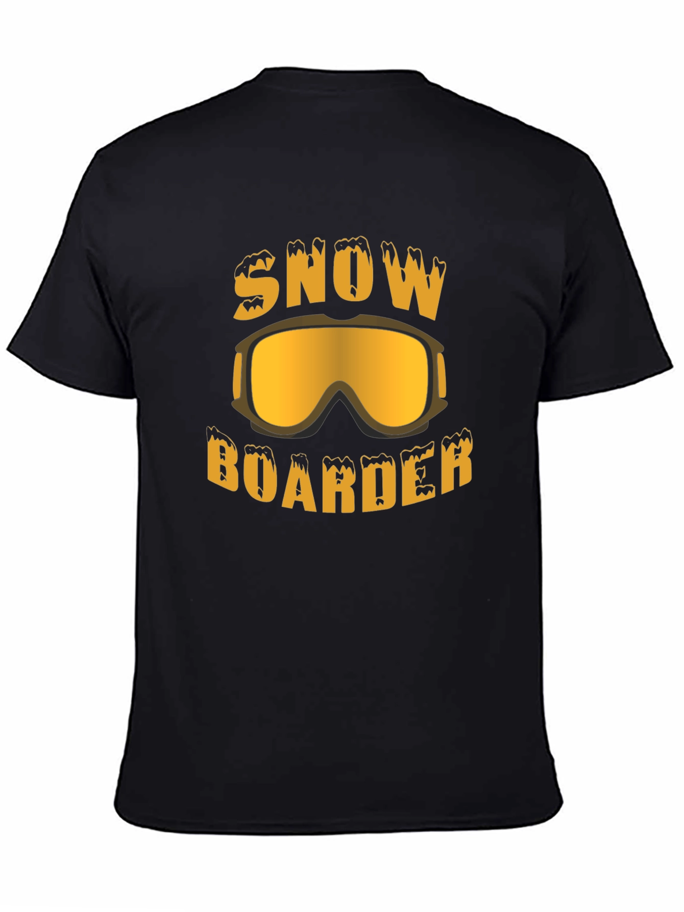 Black Snowboarder Graphic Tee - Black Cotton T-Shirt view 4
