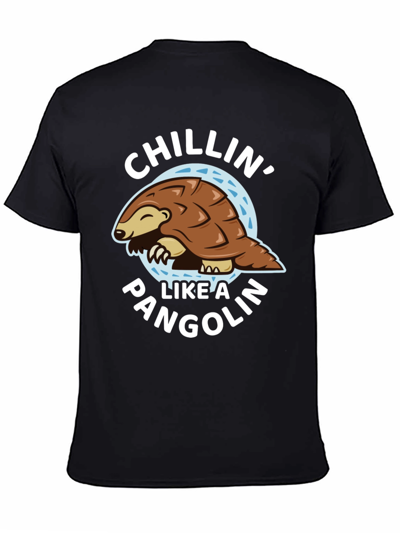 Black Chillin' Like a Pangolin Black T-Shirt view 4