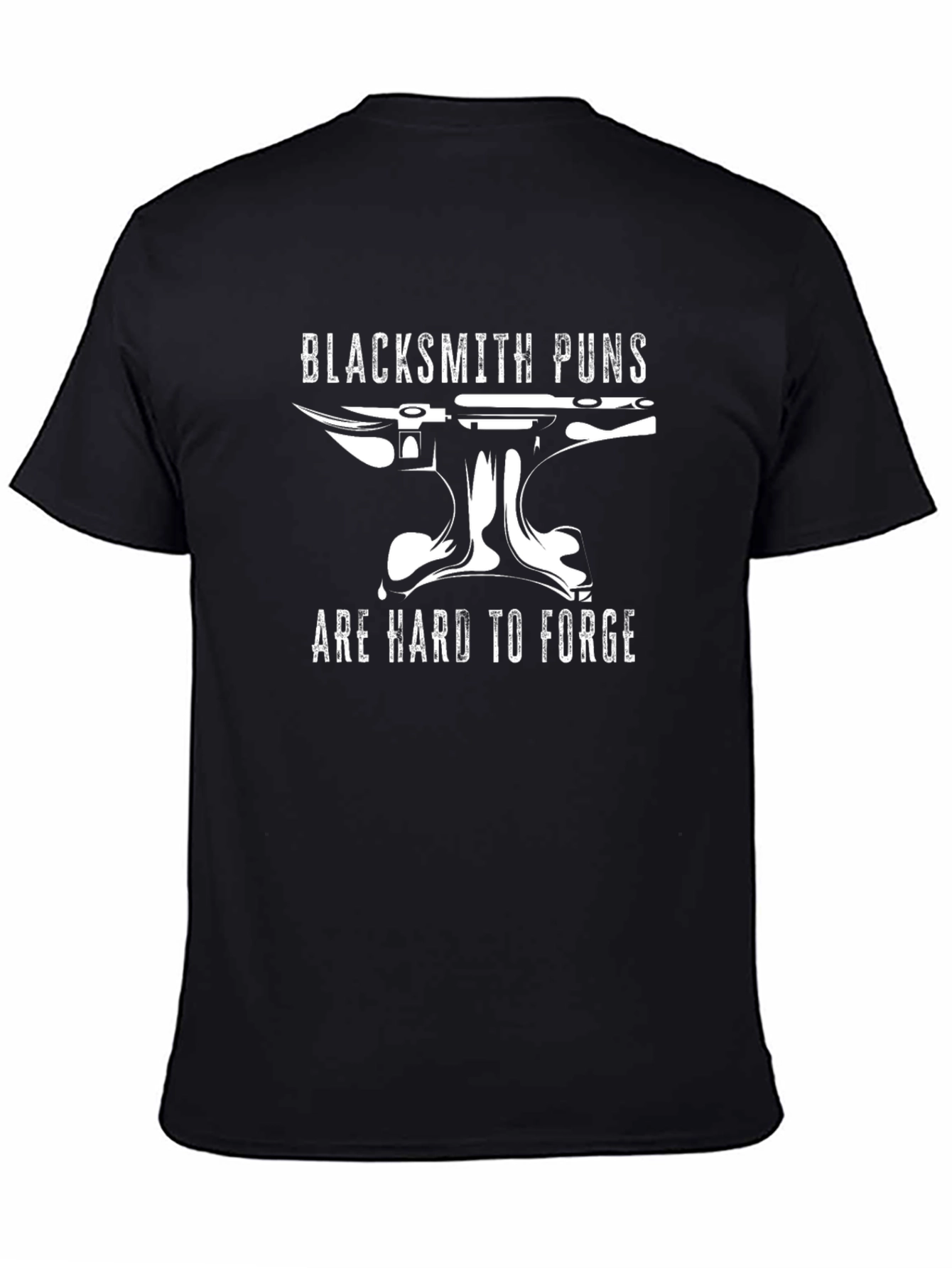 Black Blacksmith Puns T-Shirt: Funny Forge Humor view 4