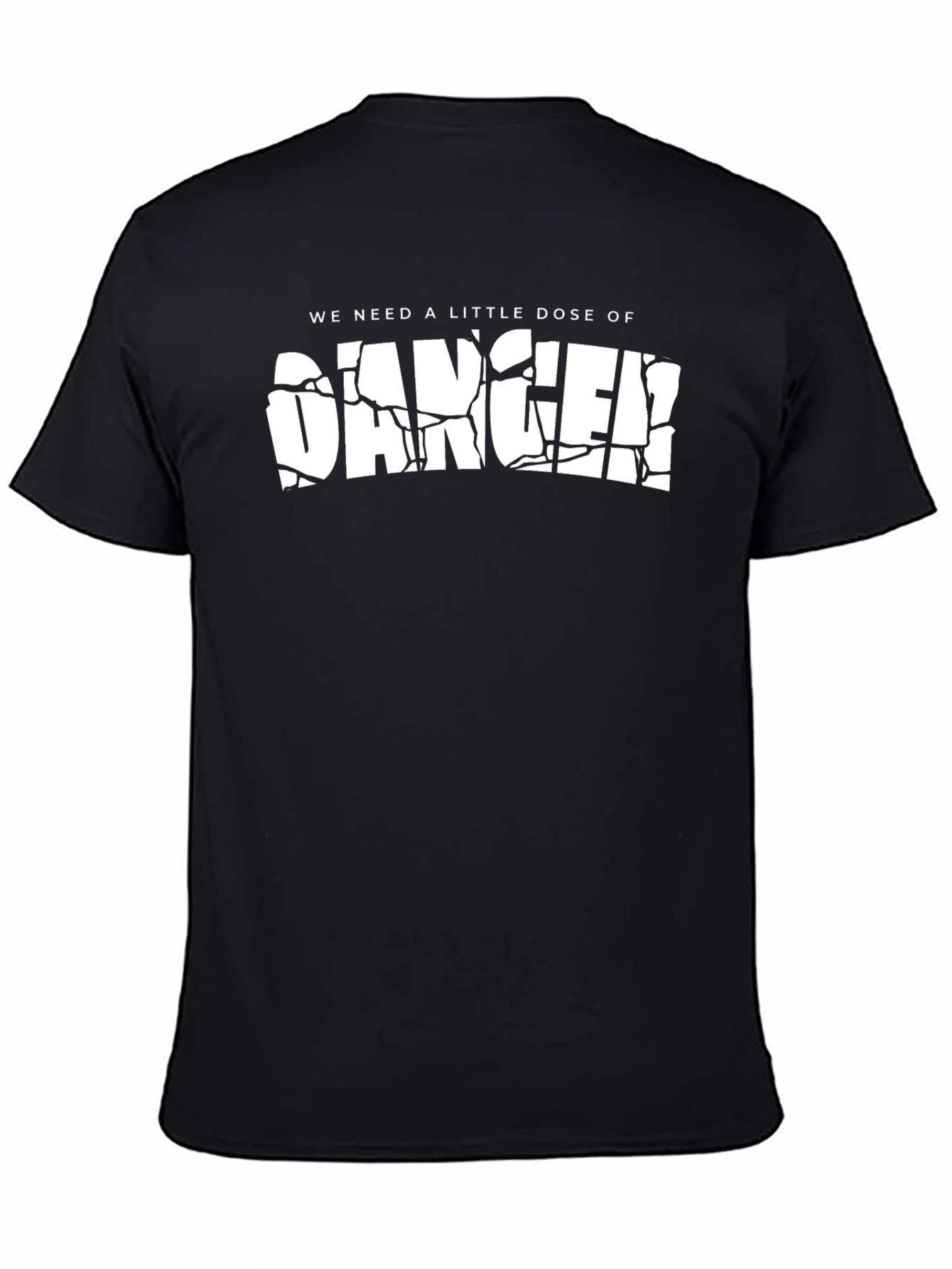 Black Danger T-Shirt - Short Sleeve Crew Neck view 4