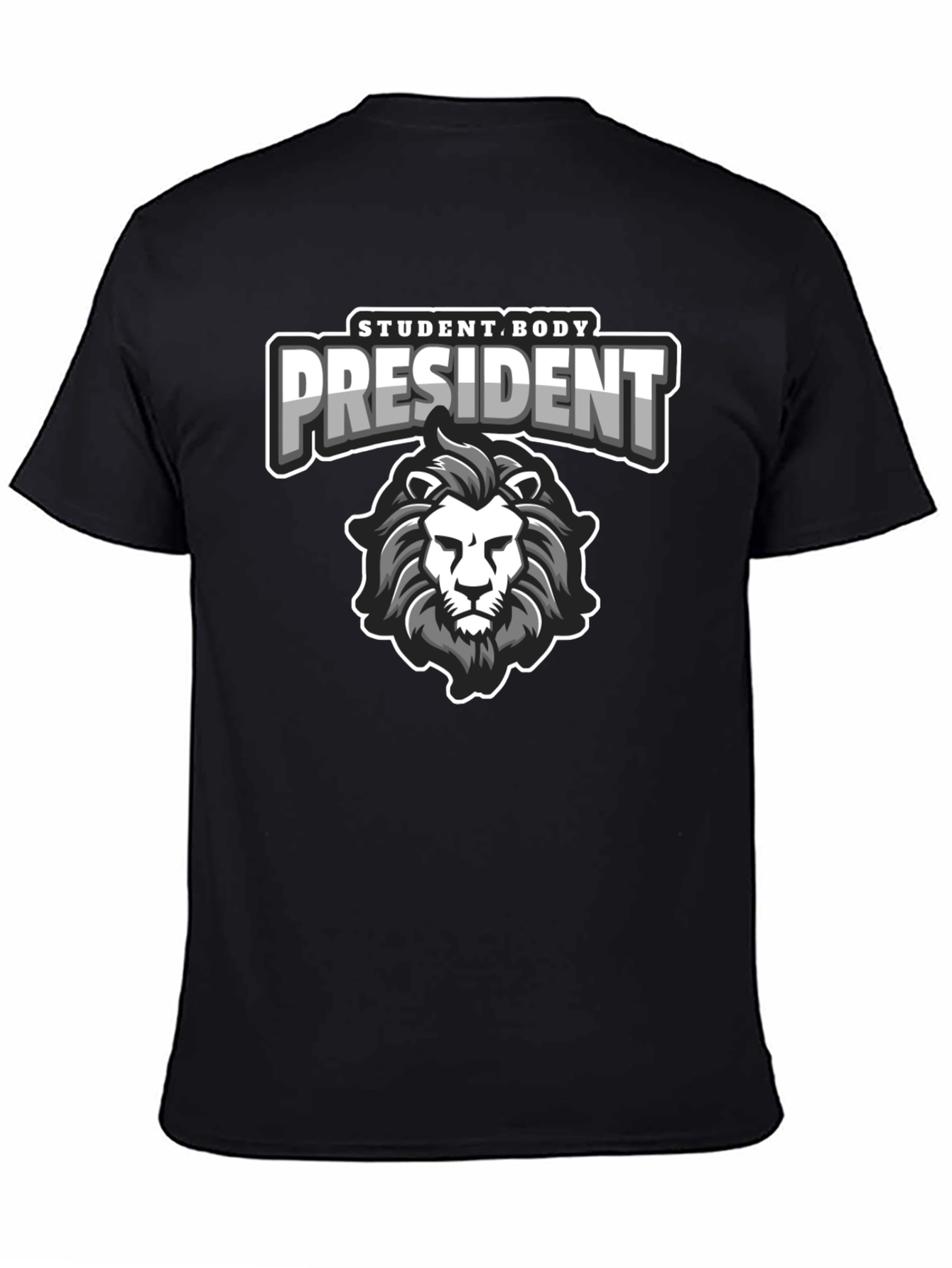 Black Student Body President Lion T-Shirt view 4