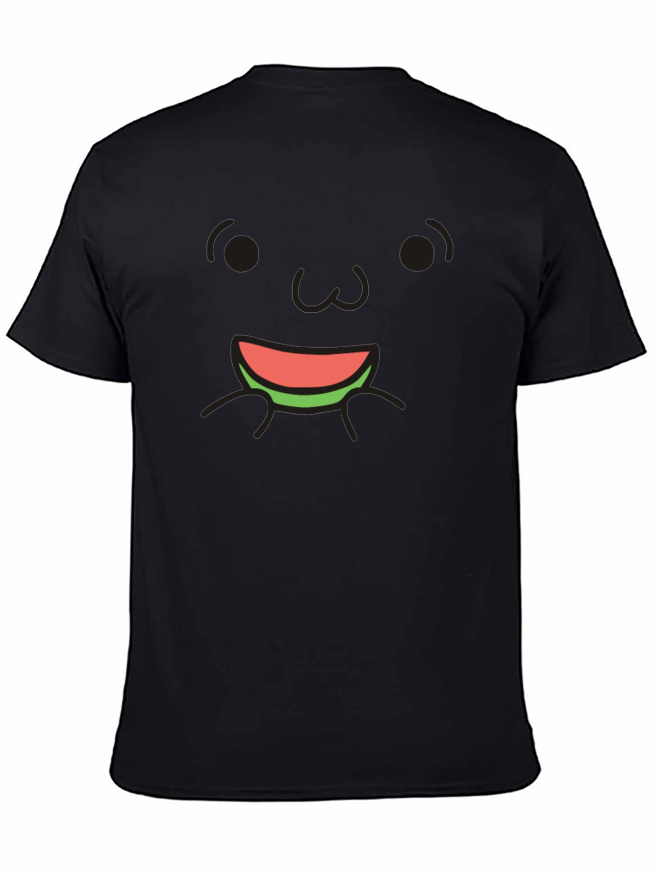 Black Funny Face Black Graphic T-Shirt view 4
