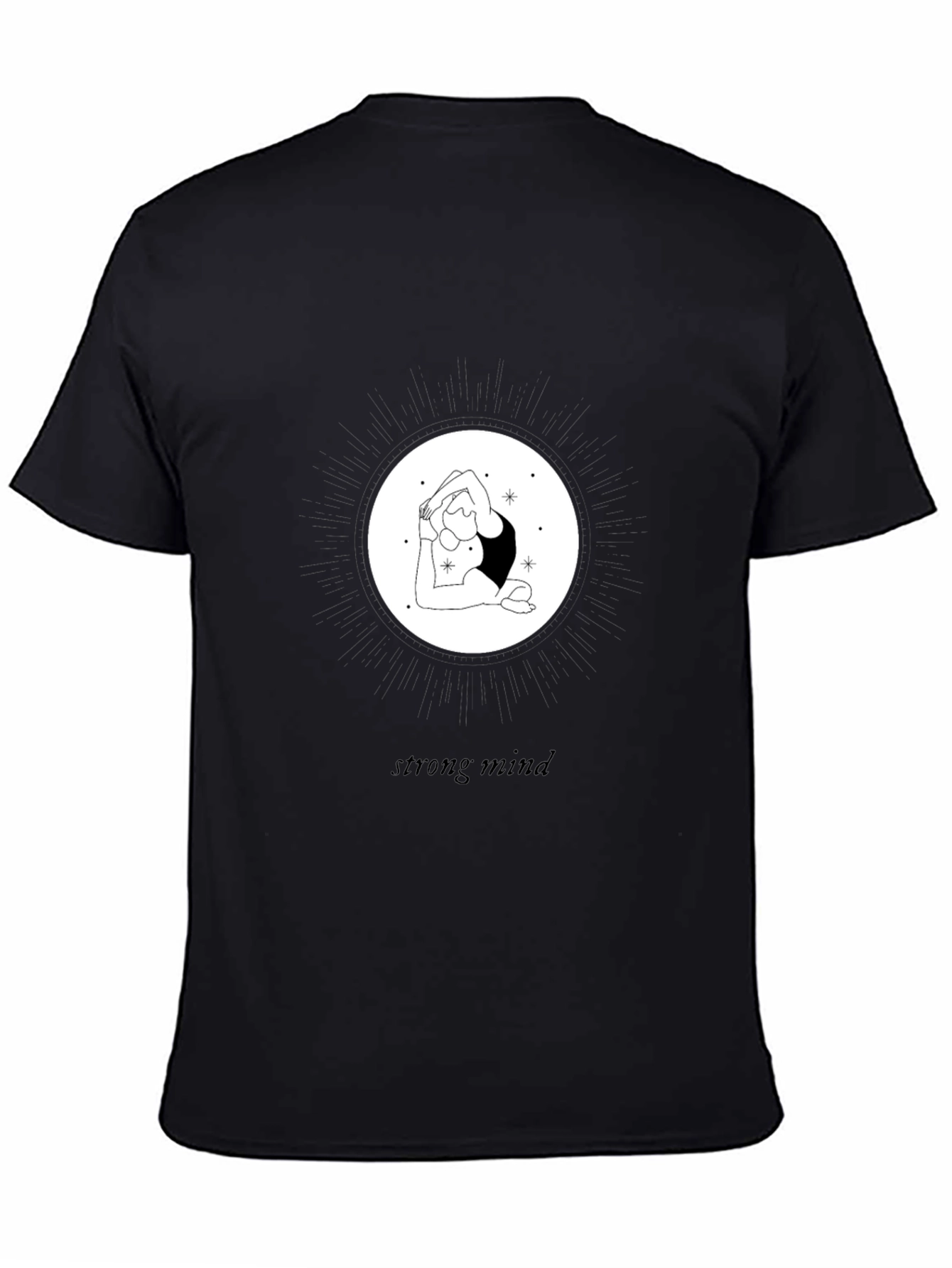 Black Mindful Strength Tee - Yoga Graphic Print view 4