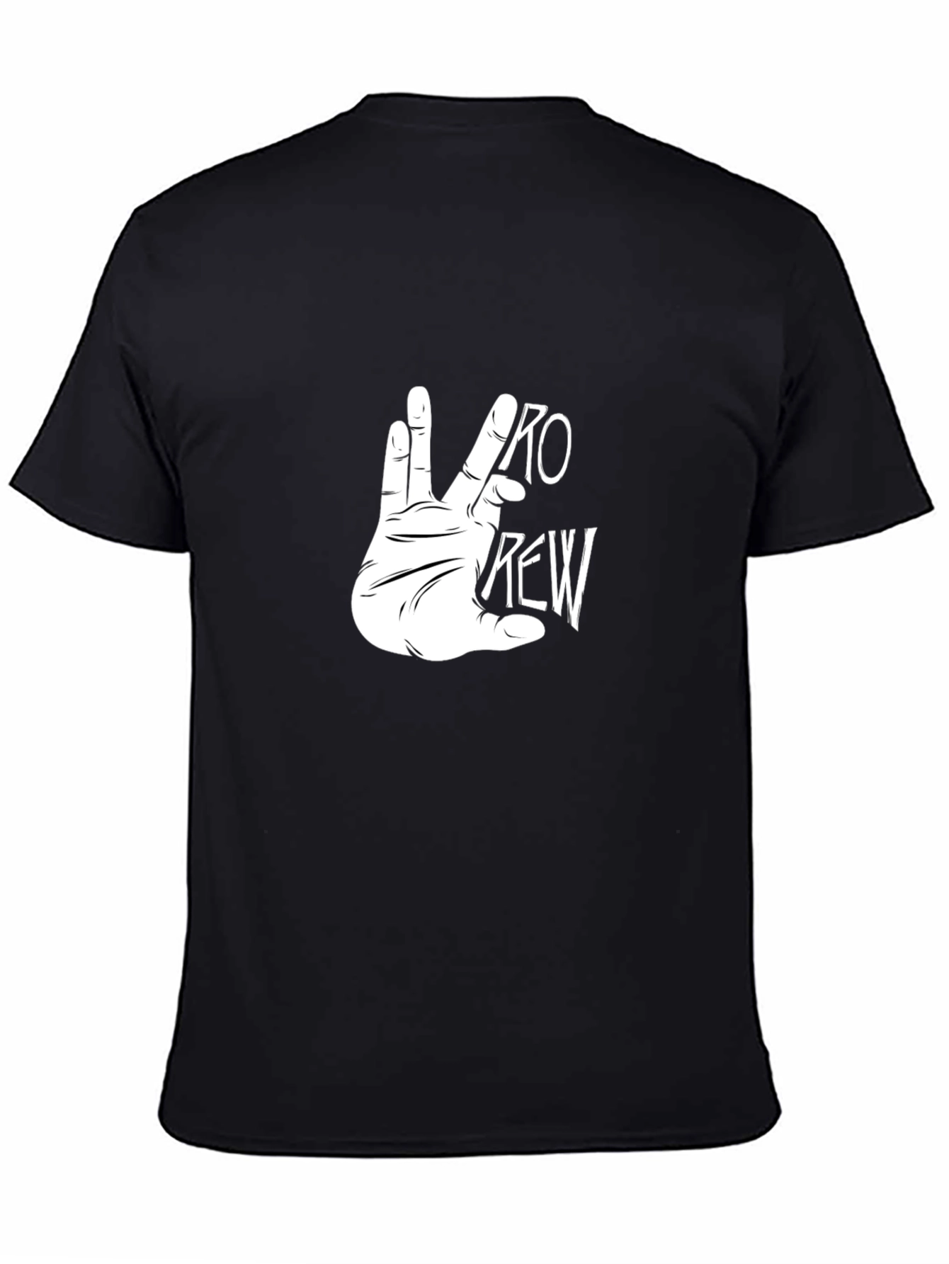Black Pro Crew Hand Sign Black T-Shirt view 4