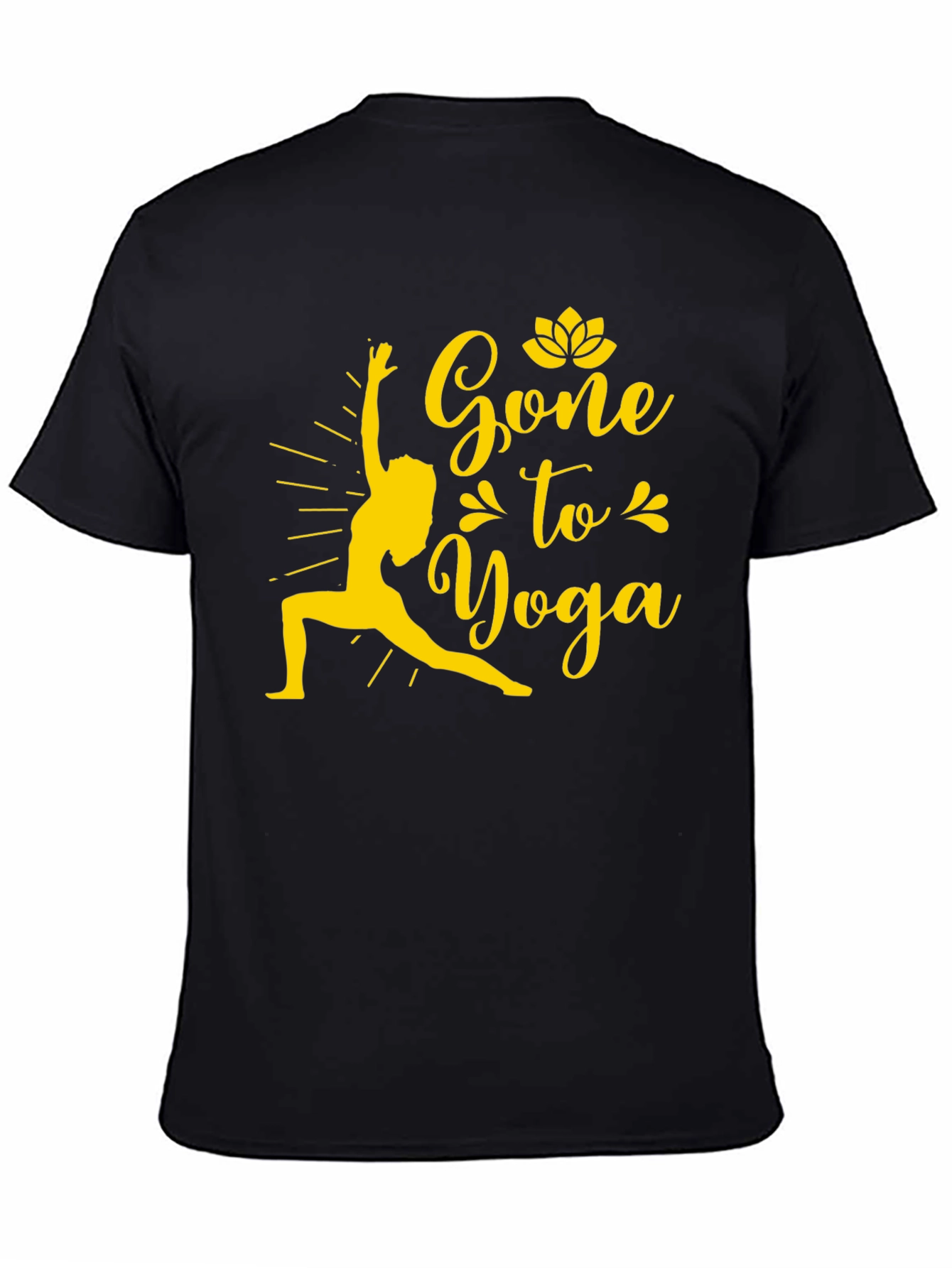 Black Gone to Yoga Graphic Tee - Men's Black Cotton T-Shirt view 4