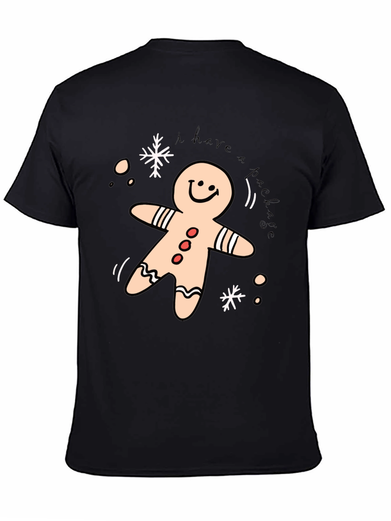 Black Festive Gingerbread T-Shirt view 4