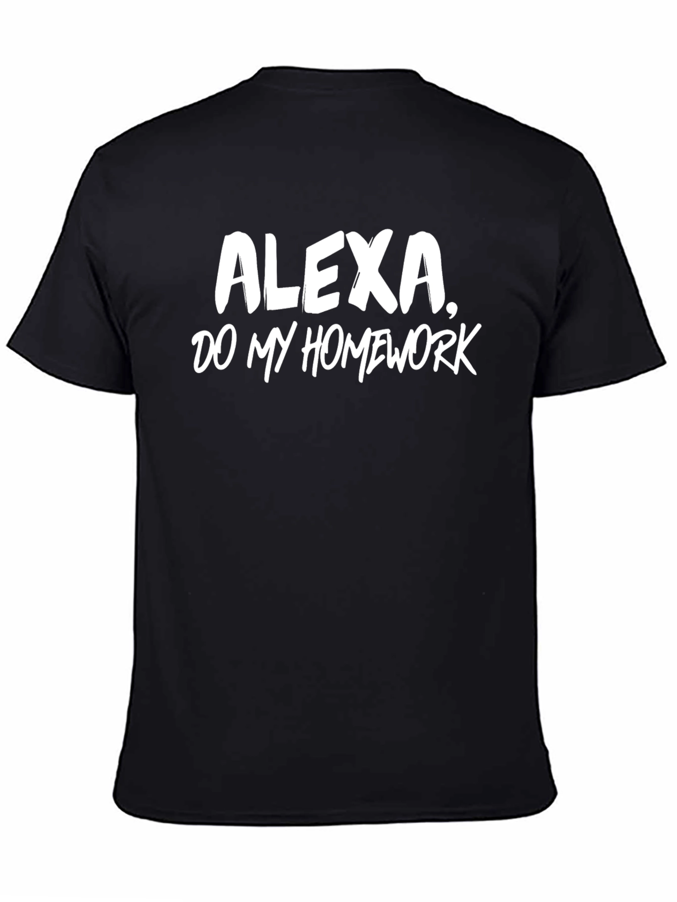 Black Alexa Do My Homework T-Shirt view 4