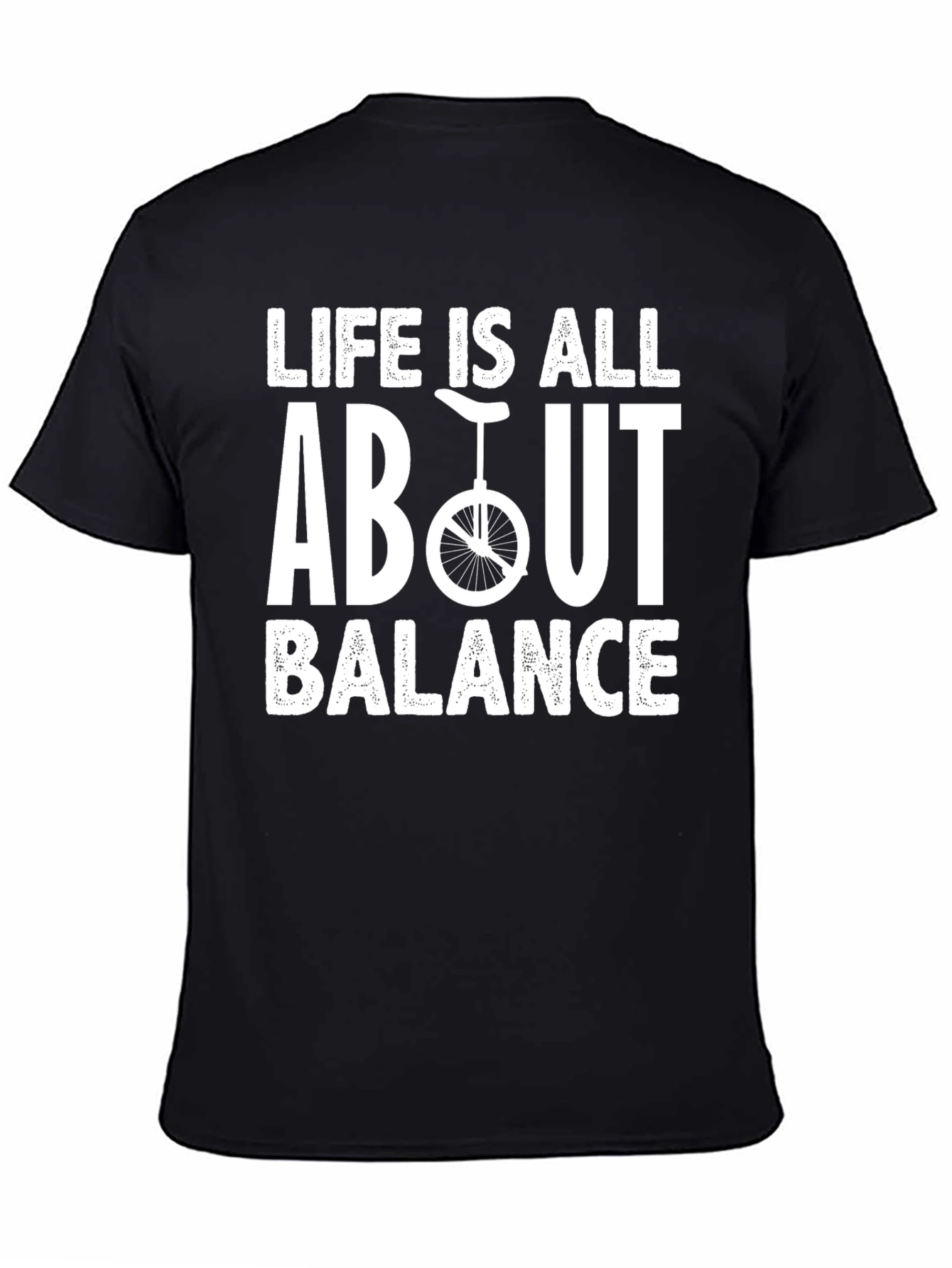 Black Life is All About Balance - Unicycle T-Shirt view 4