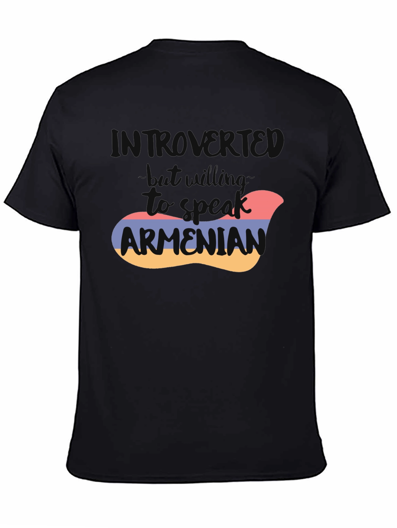 Black Introvert Armenian Flag T-Shirt view 4
