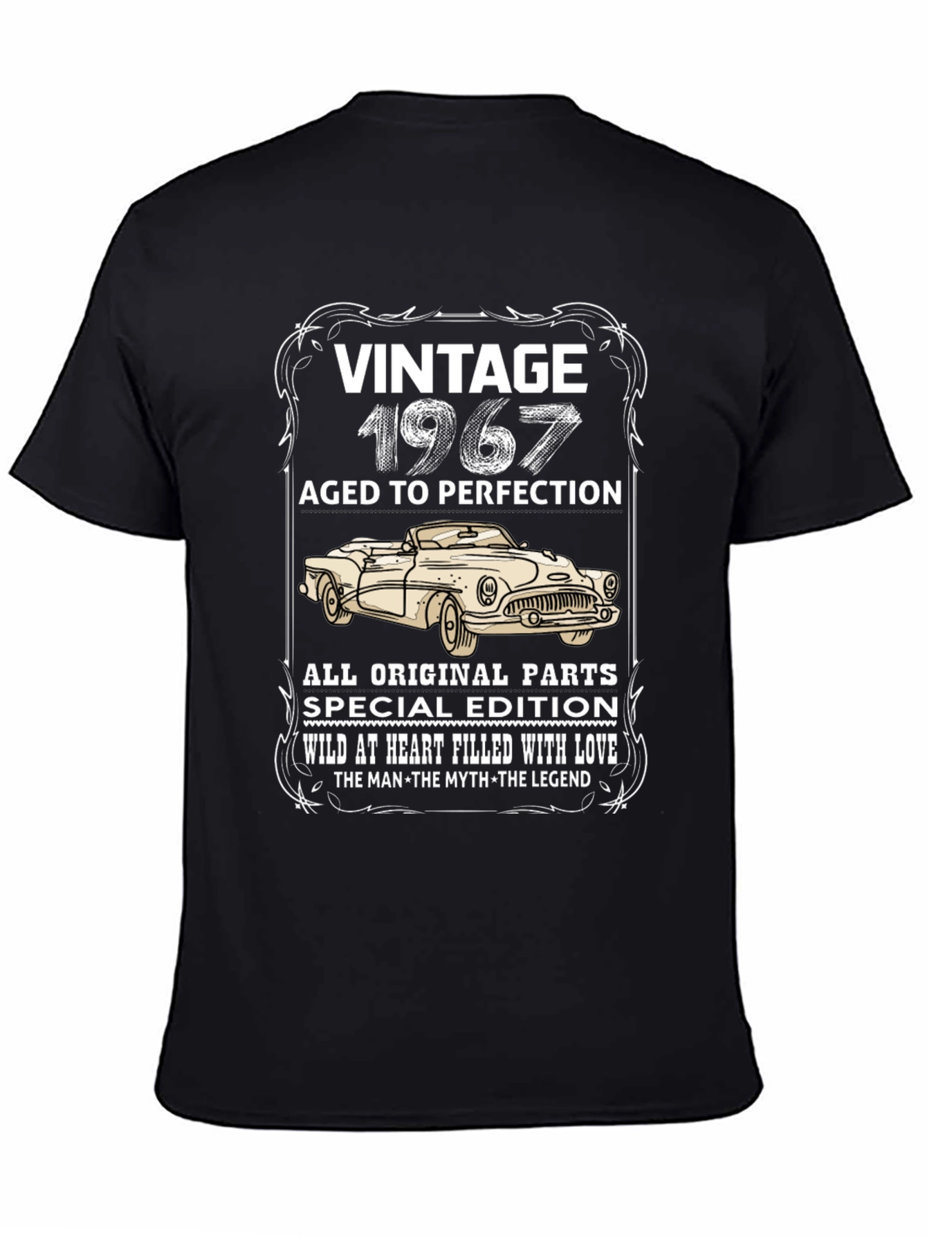 Black Vintage 1967 Car T-Shirt - Aged to Perfection! view 4