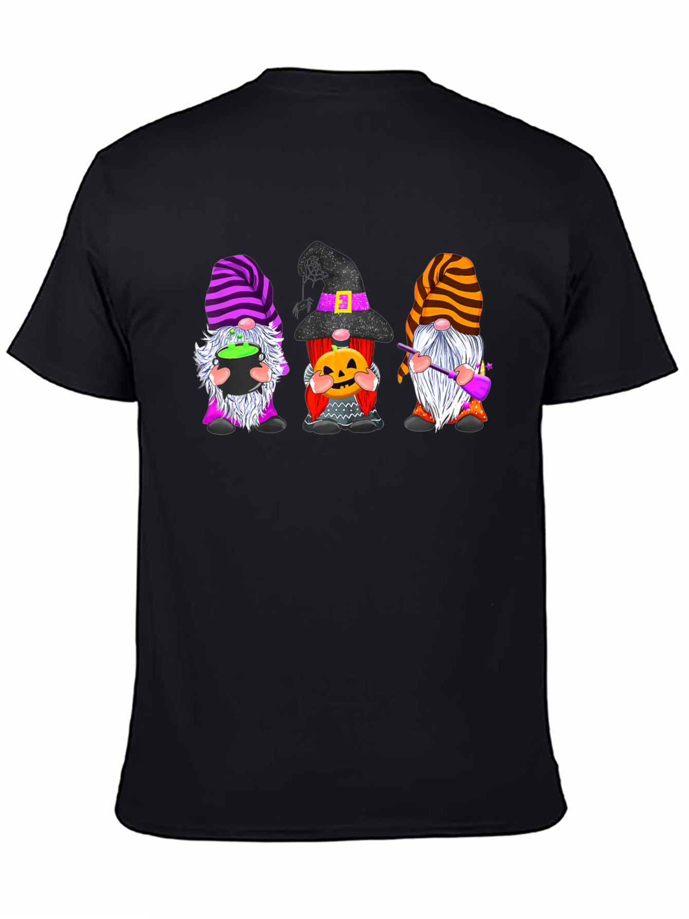 Black Halloween Gnome T-Shirt view 4