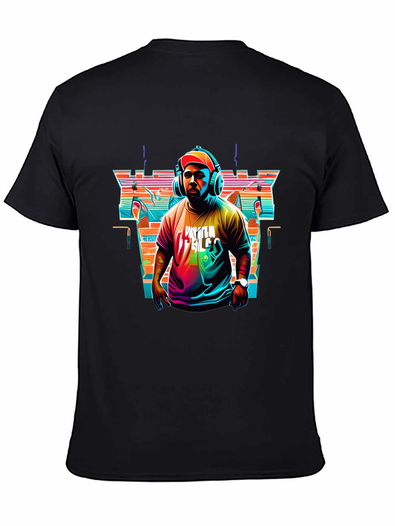 Black Retro DJ Graphic Tee - Stylish Music Lover T-Shirt view 4