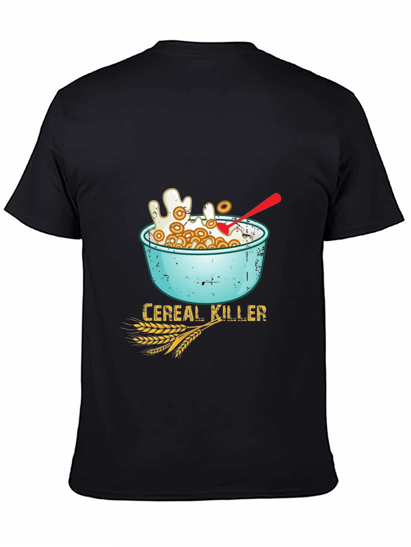 Black Cereal Killer T-Shirt - Funny Breakfast Pun Tee view 4