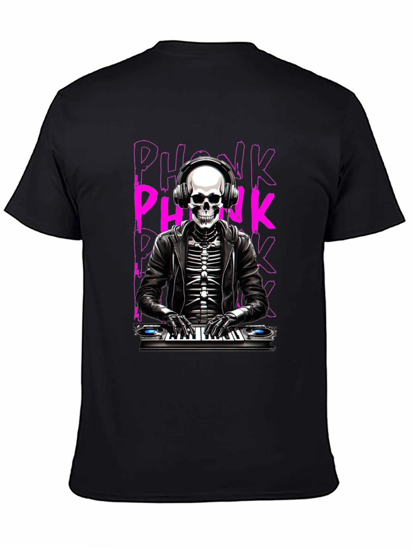 DJ Skeleton 'Phonk' Graphic T-Shirt - 4