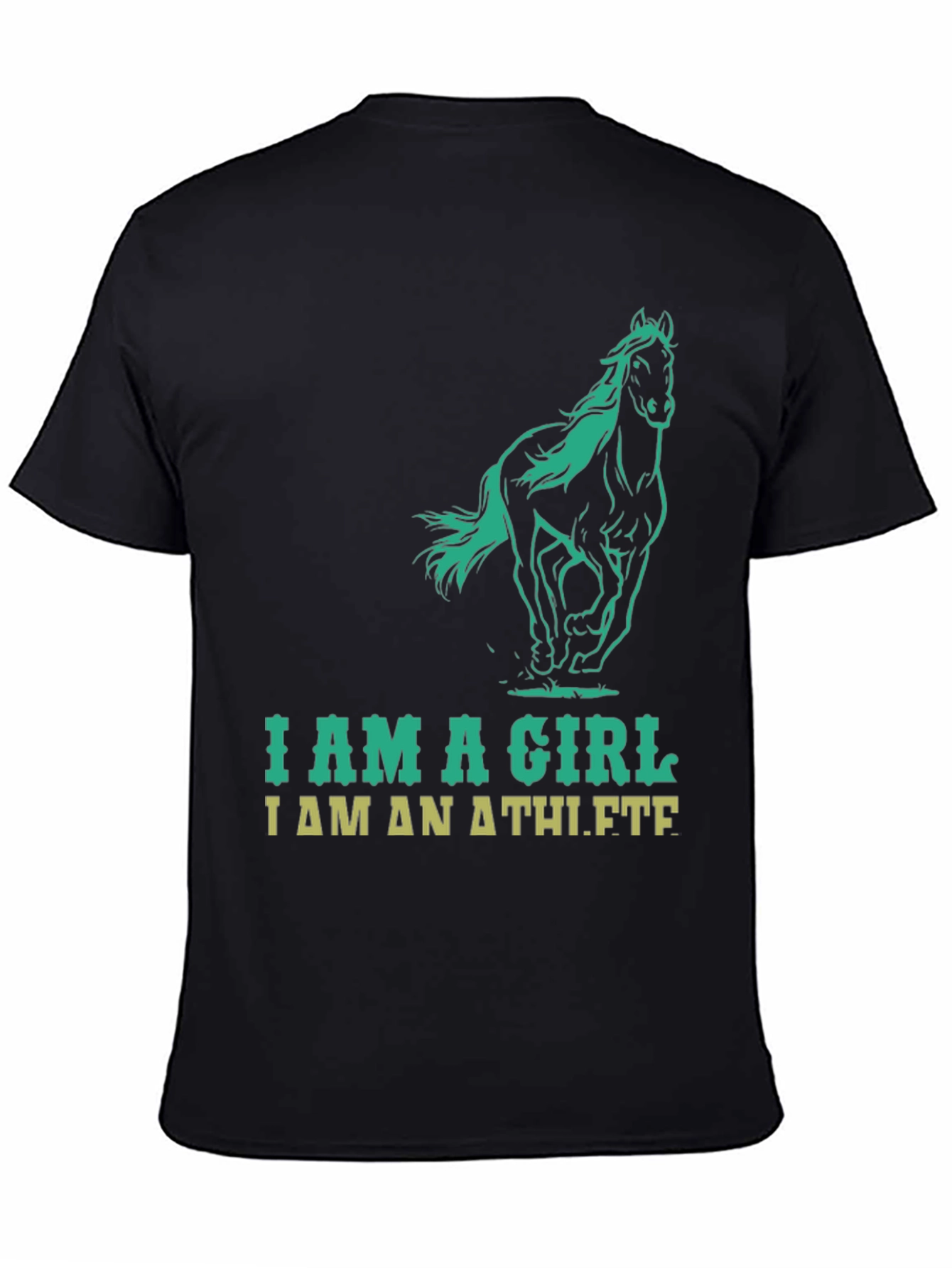 Black I Am A Girl I Am An Athlete T-Shirt view 4