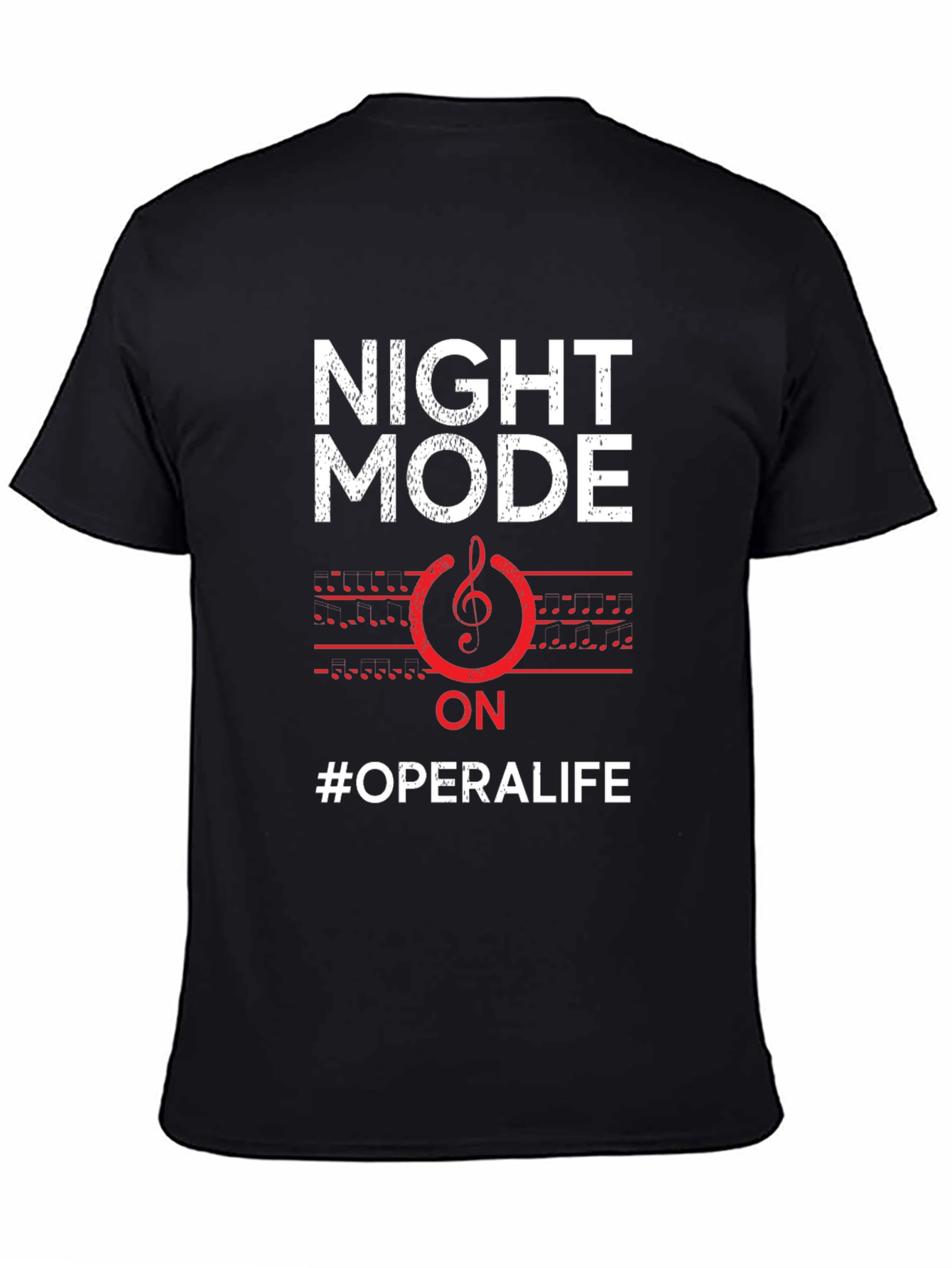Black Night Mode Opera Life T-Shirt - Music Lover Tee view 4