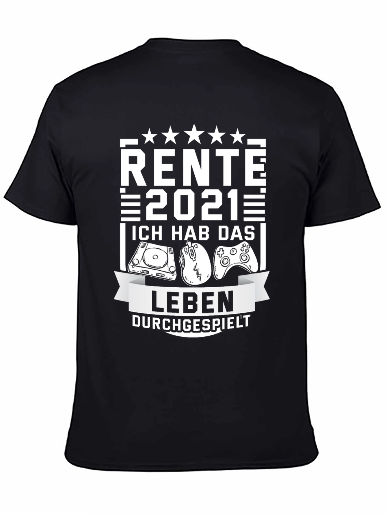 Black Rente 2021 Gamer T-Shirt view 4