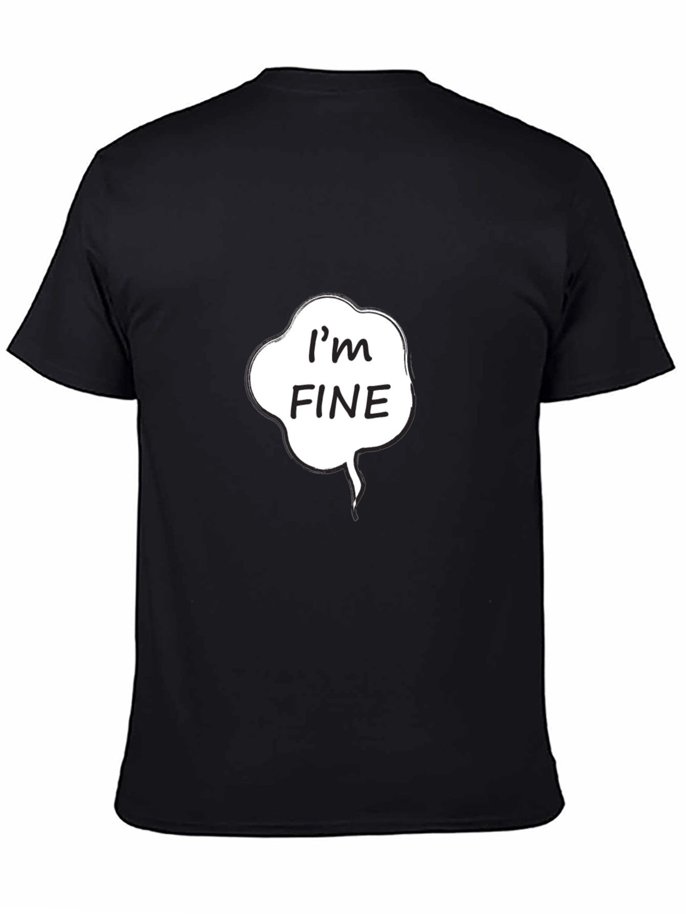 Black I'm Fine Graphic Tee - Black Cotton Casual Shirt view 4