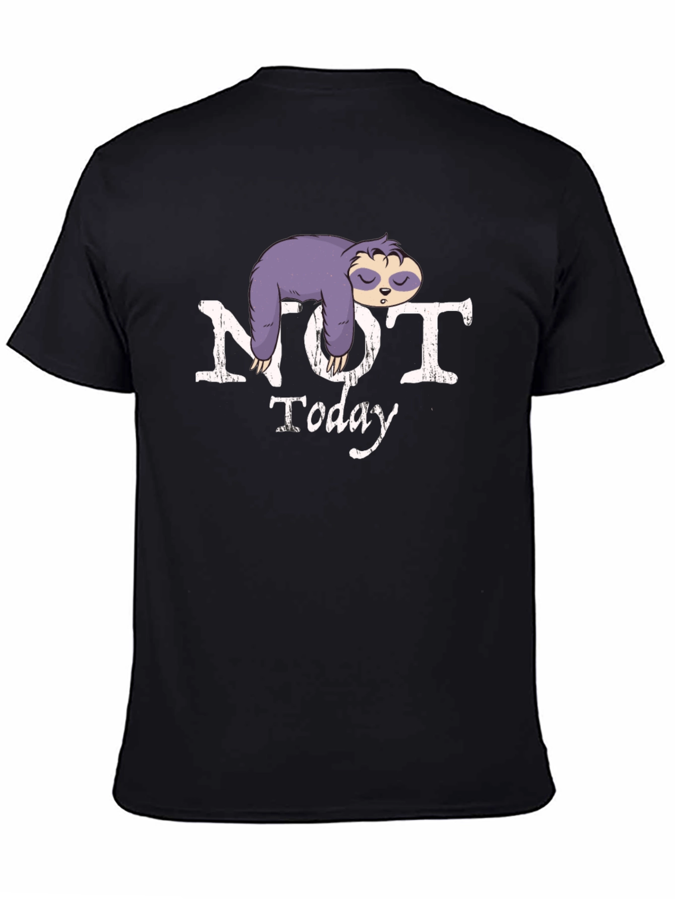 Black Not Today Sloth Graphic Tee view 4