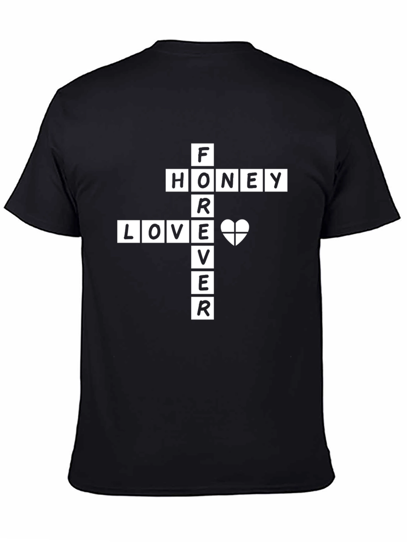Black Forever Love Honey Graphic Tee view 4
