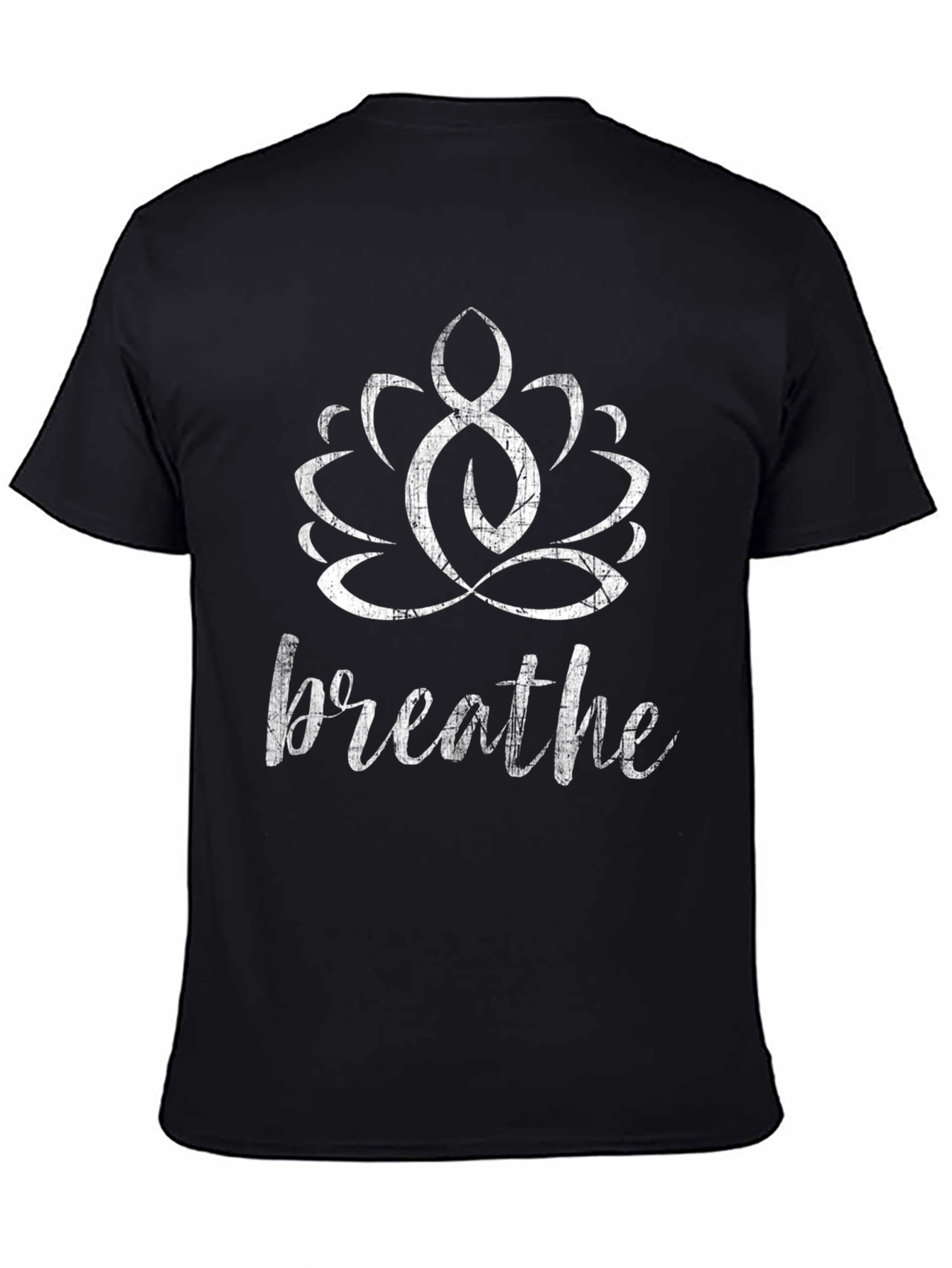 Black Breathe Lotus Graphic Tee - Men's Black T-Shirt view 4