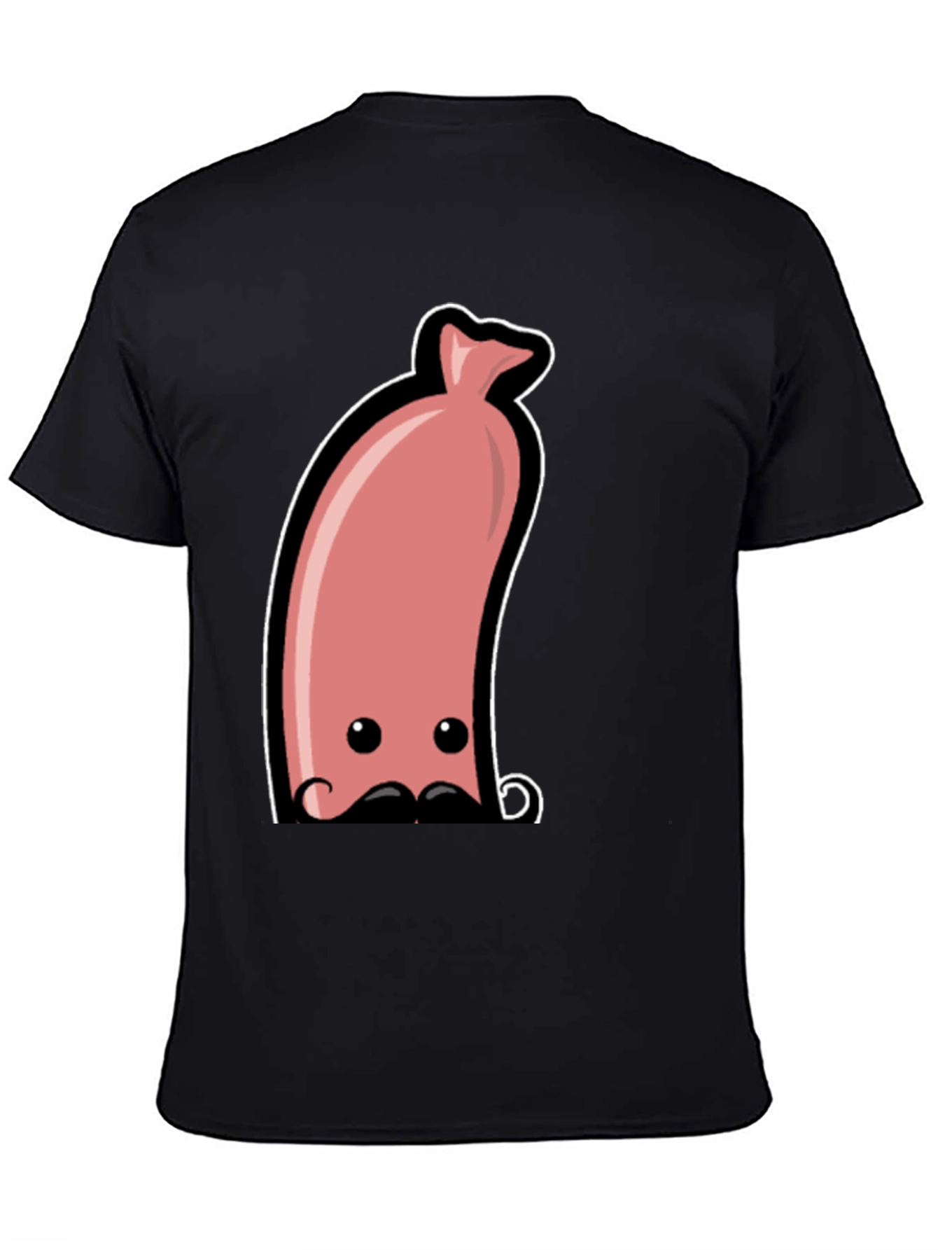 Black Funny Sausage Graphic Tee - Men's Black T-Shirt view 4