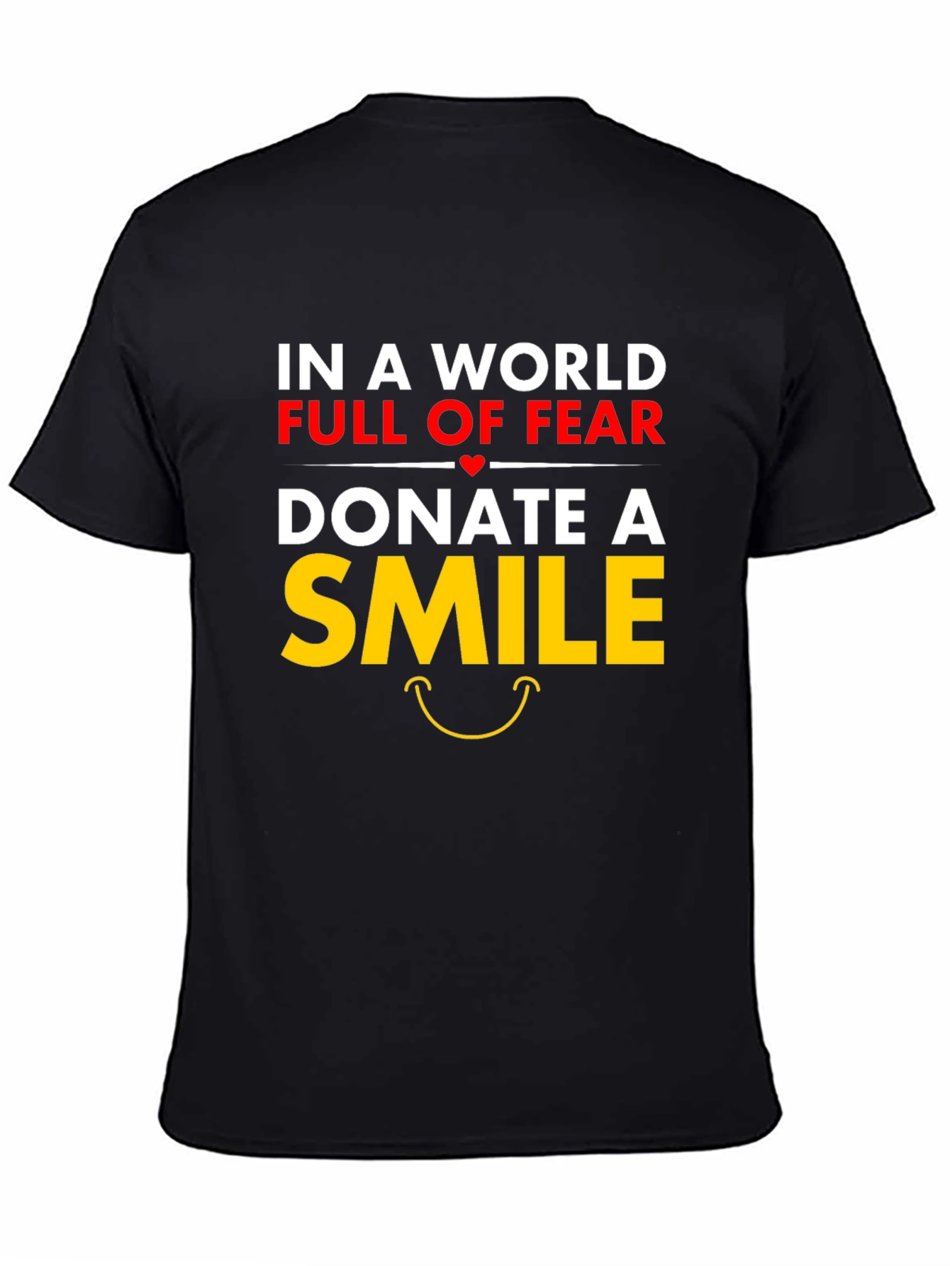 Black Donate A Smile Graphic Tee - Positive Message Shirt view 4