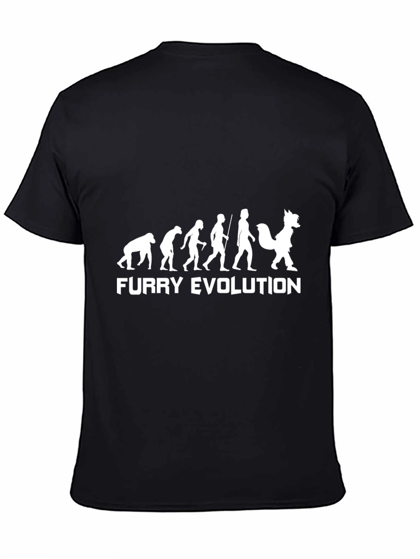 Black Furry Evolution Graphic Tee - Black Cotton T-Shirt view 4