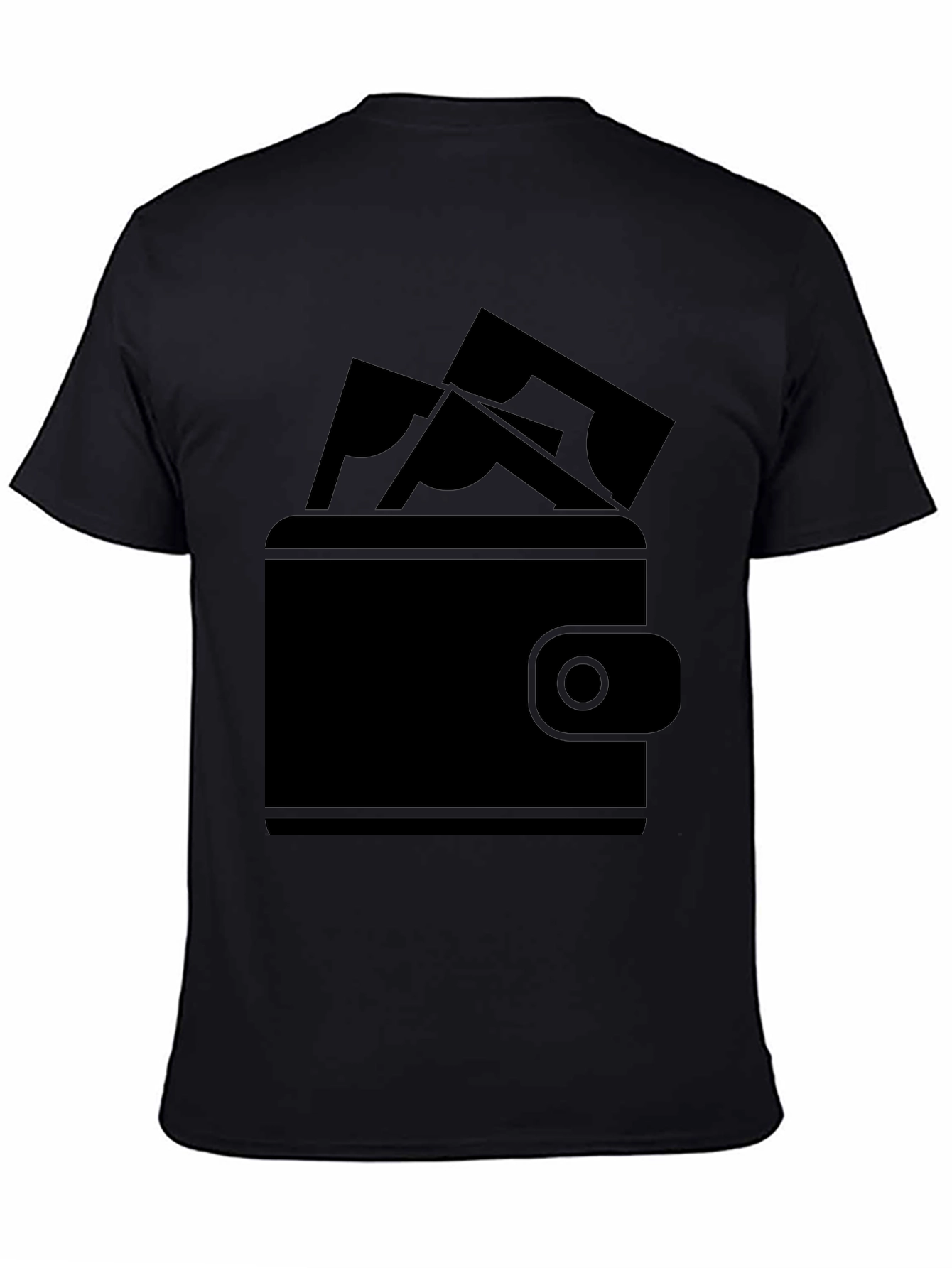 Black Money Wallet Graphic Tee - Black view 4