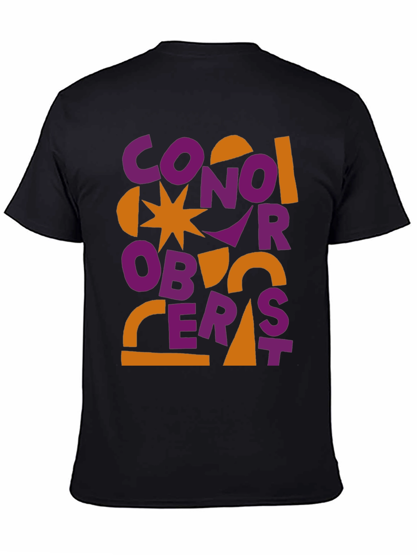Black Conor Oberst Graphic Tee - Abstract Style view 4