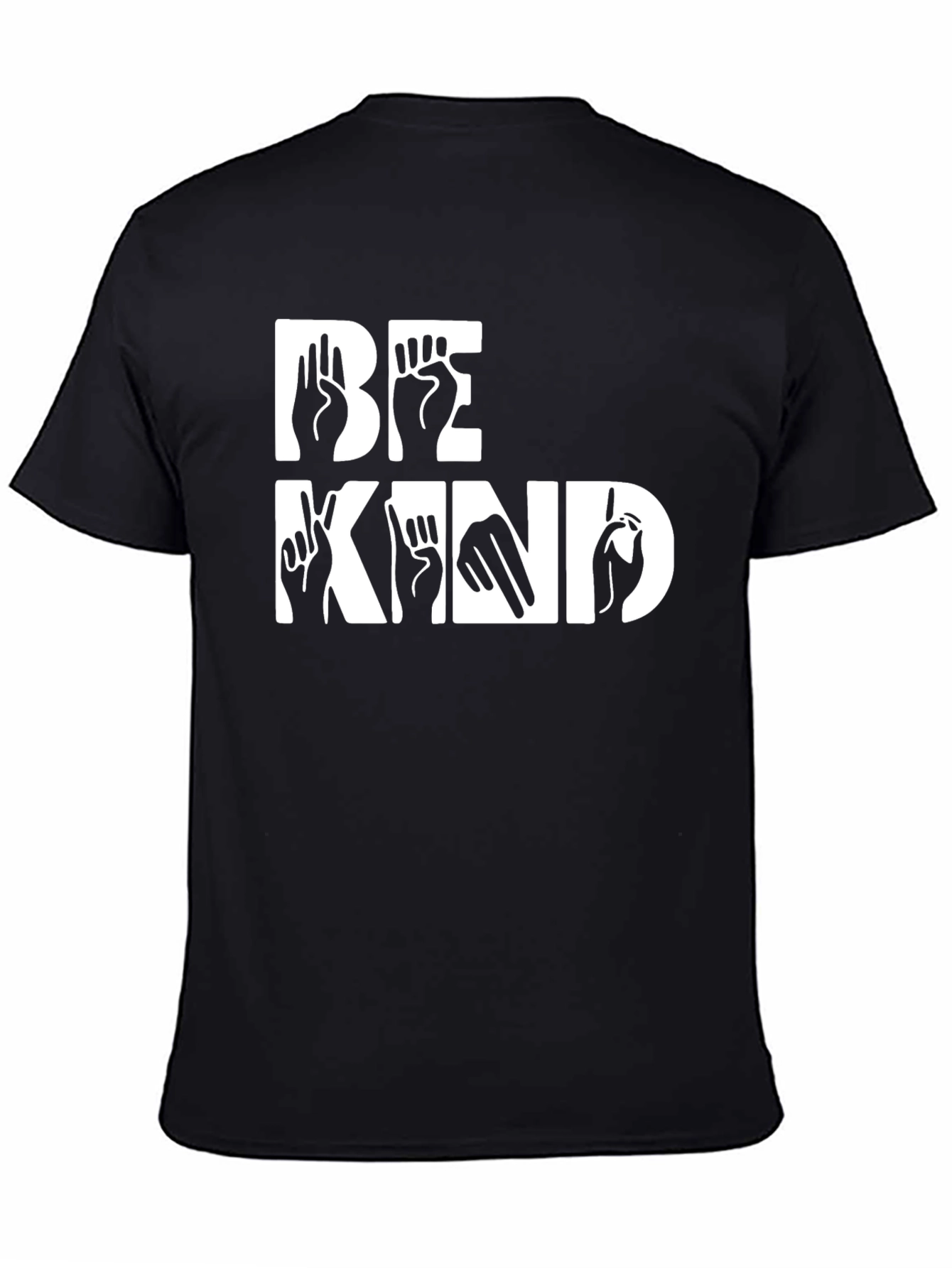 Black Be Kind Sign Language Graphic Tee - Black view 4