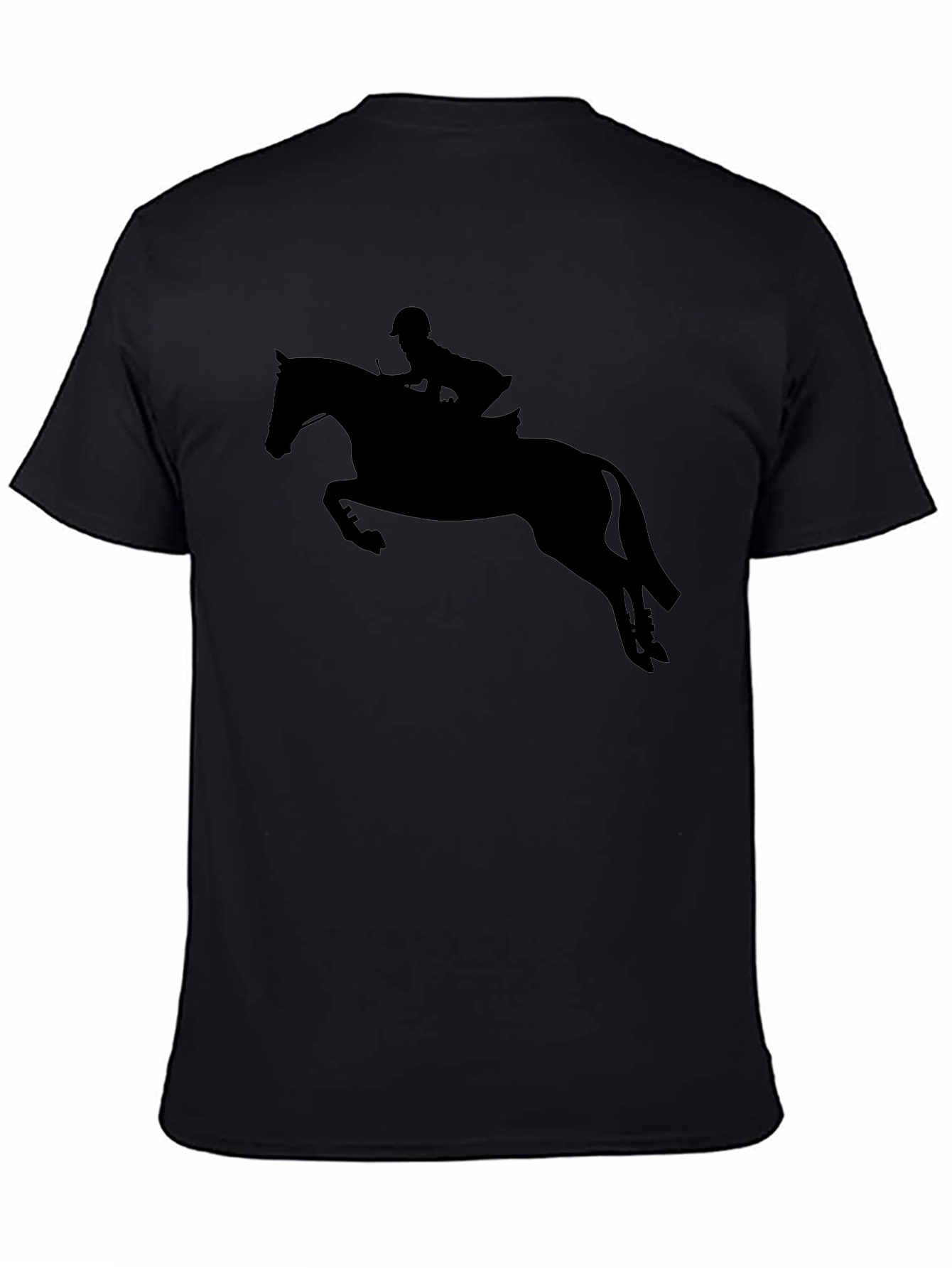 Black Equestrian Silhouette Black T-Shirt view 4