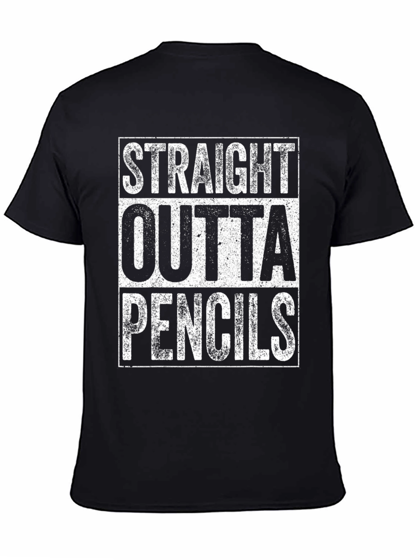 Black Straight Outta Pencils Graphic Tee view 4