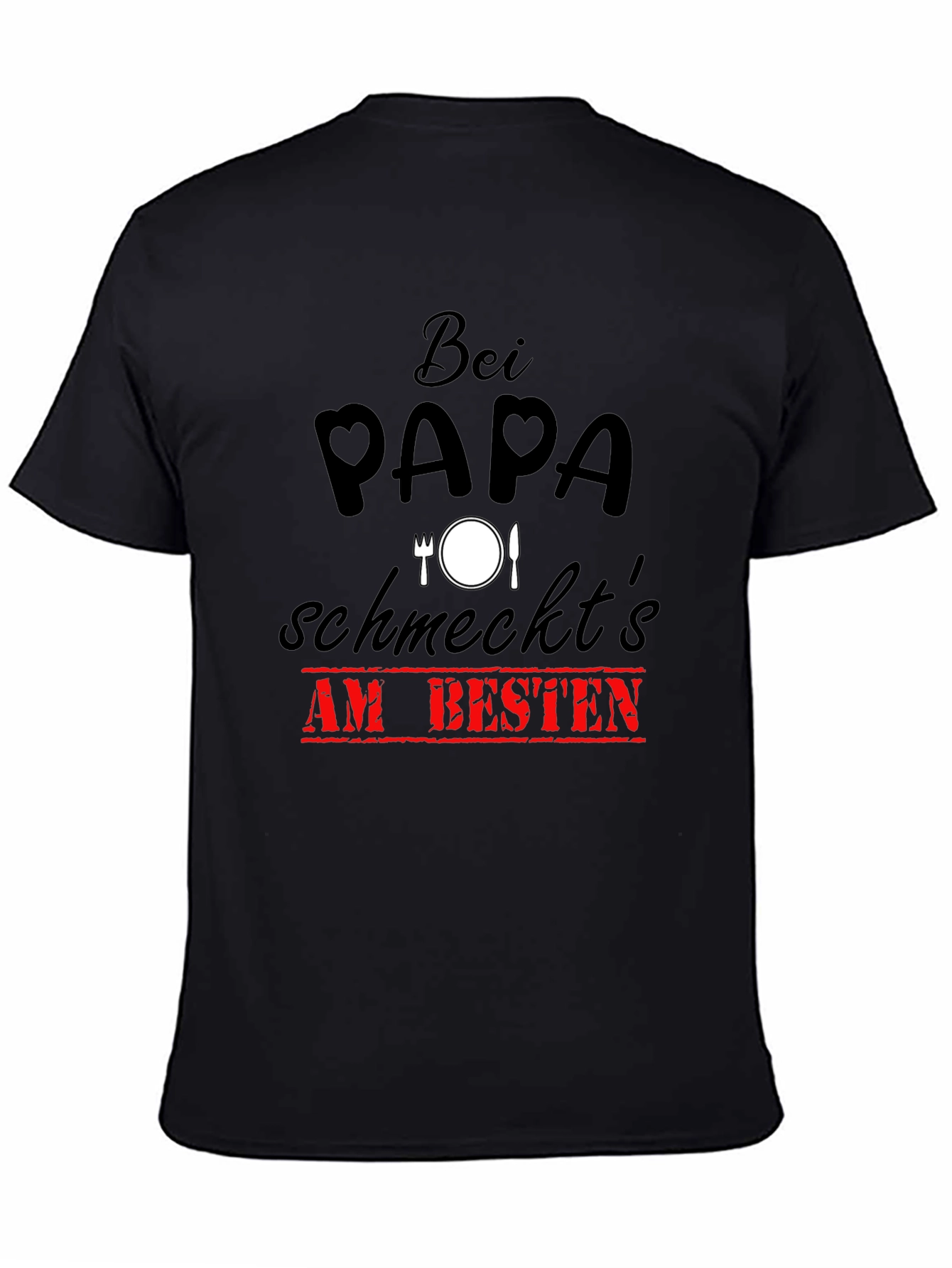 Bei Papa Schmeckt's Am Besten Black T-Shirt - 4