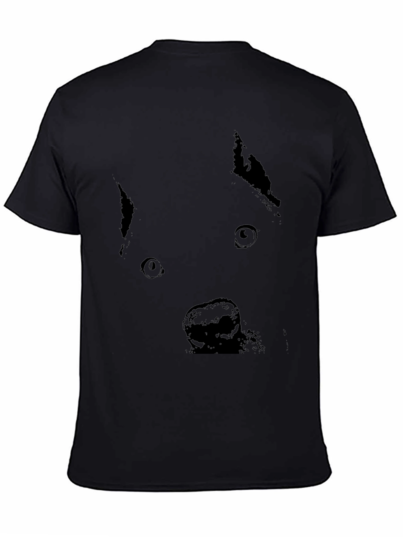 Black Black Dog Face Graphic T-Shirt - Casual Style view 4