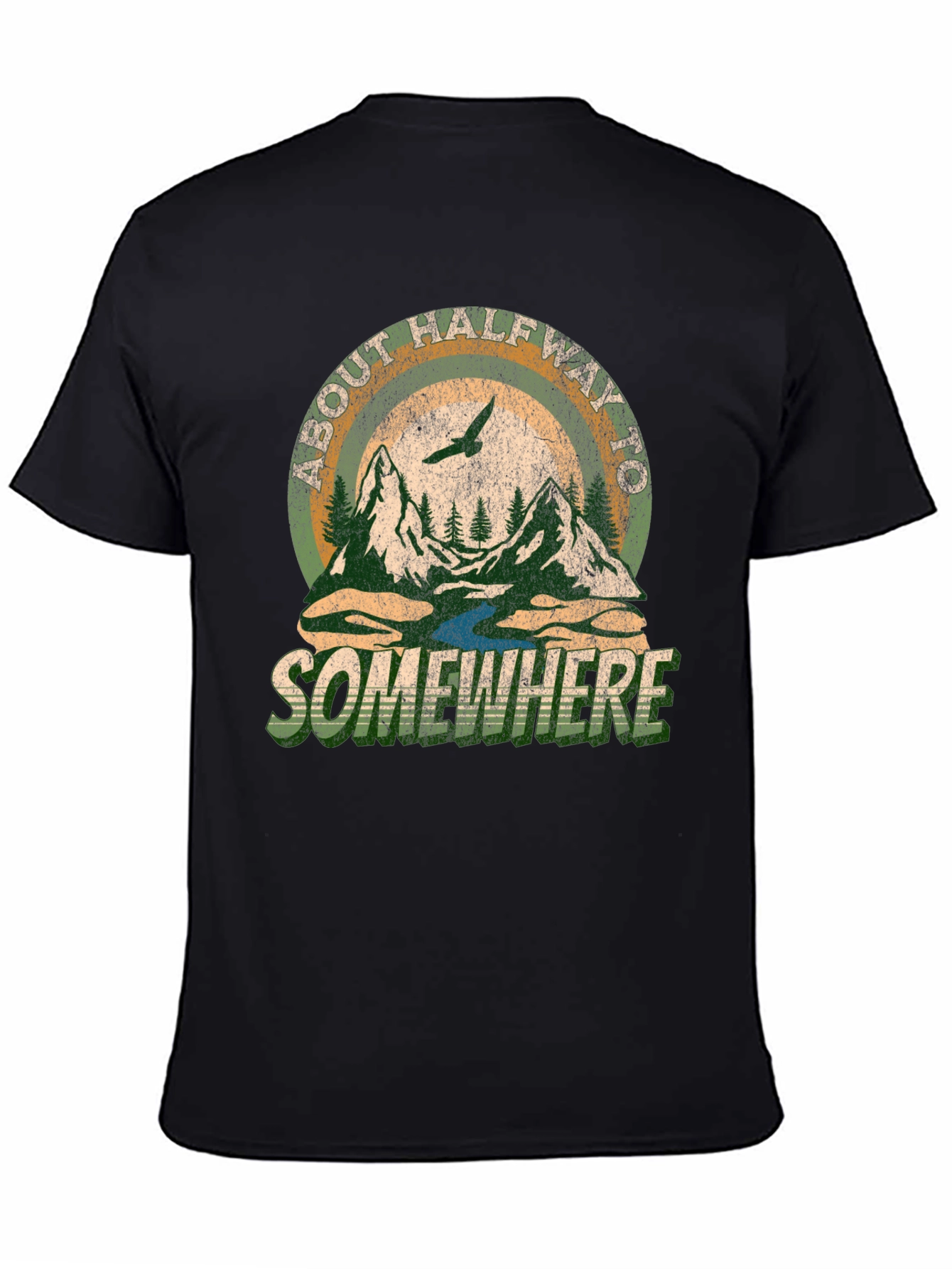 Black About Halfway To Somewhere Graphic Tee - Black view 4