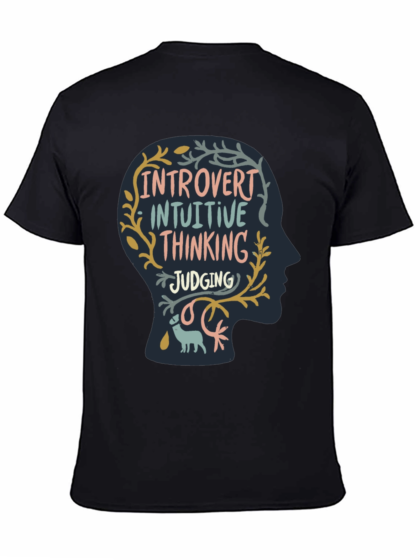 Black Introvert Personality T-Shirt view 4