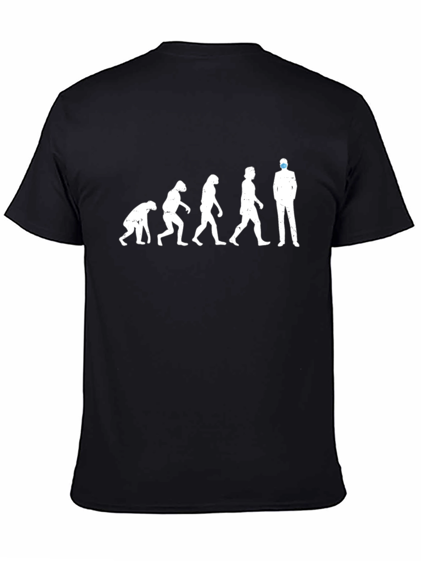 Black Evolution of Man T-Shirt - Masked Man view 4