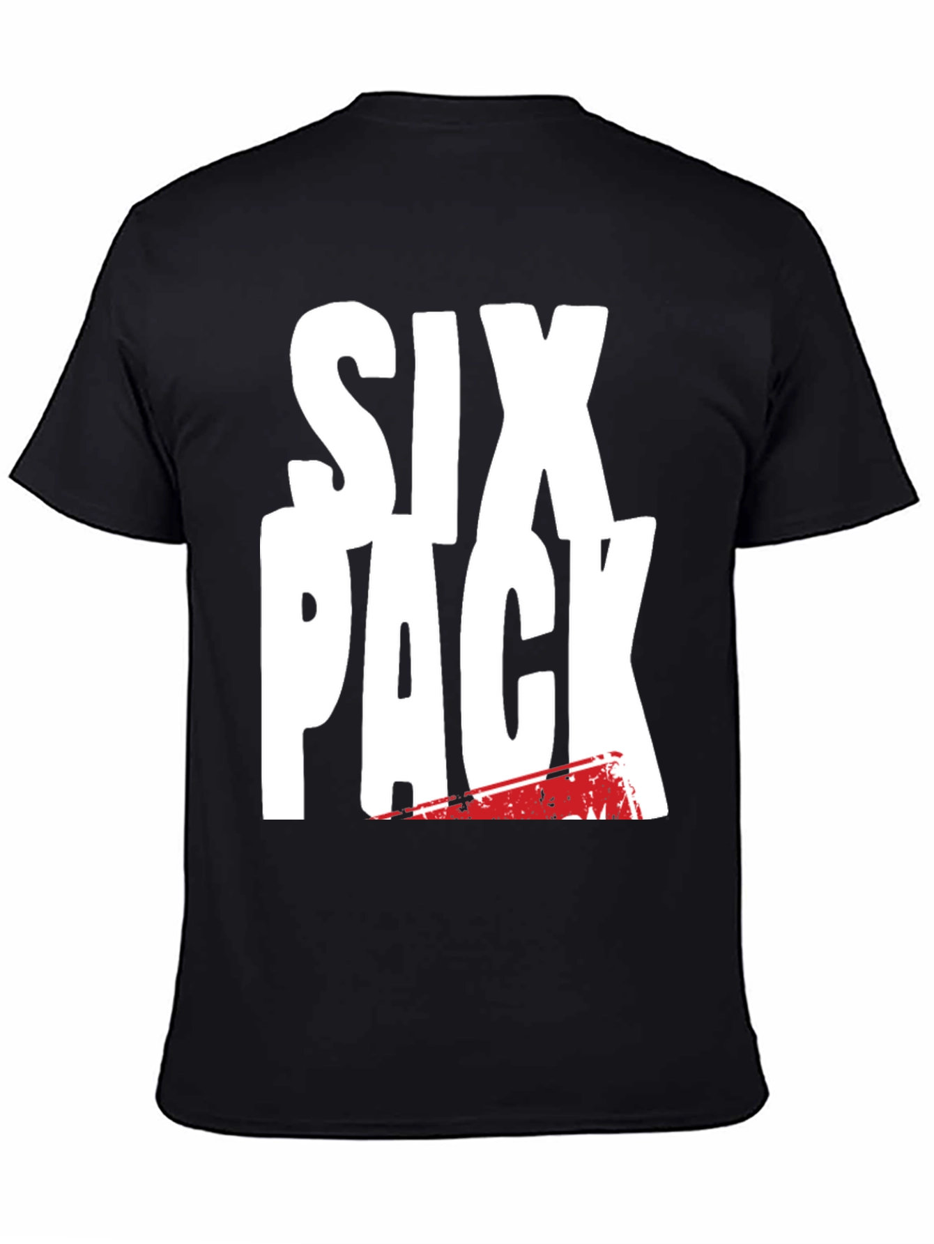 Black Six Pack Graphic Tee - Black Cotton T-Shirt view 4