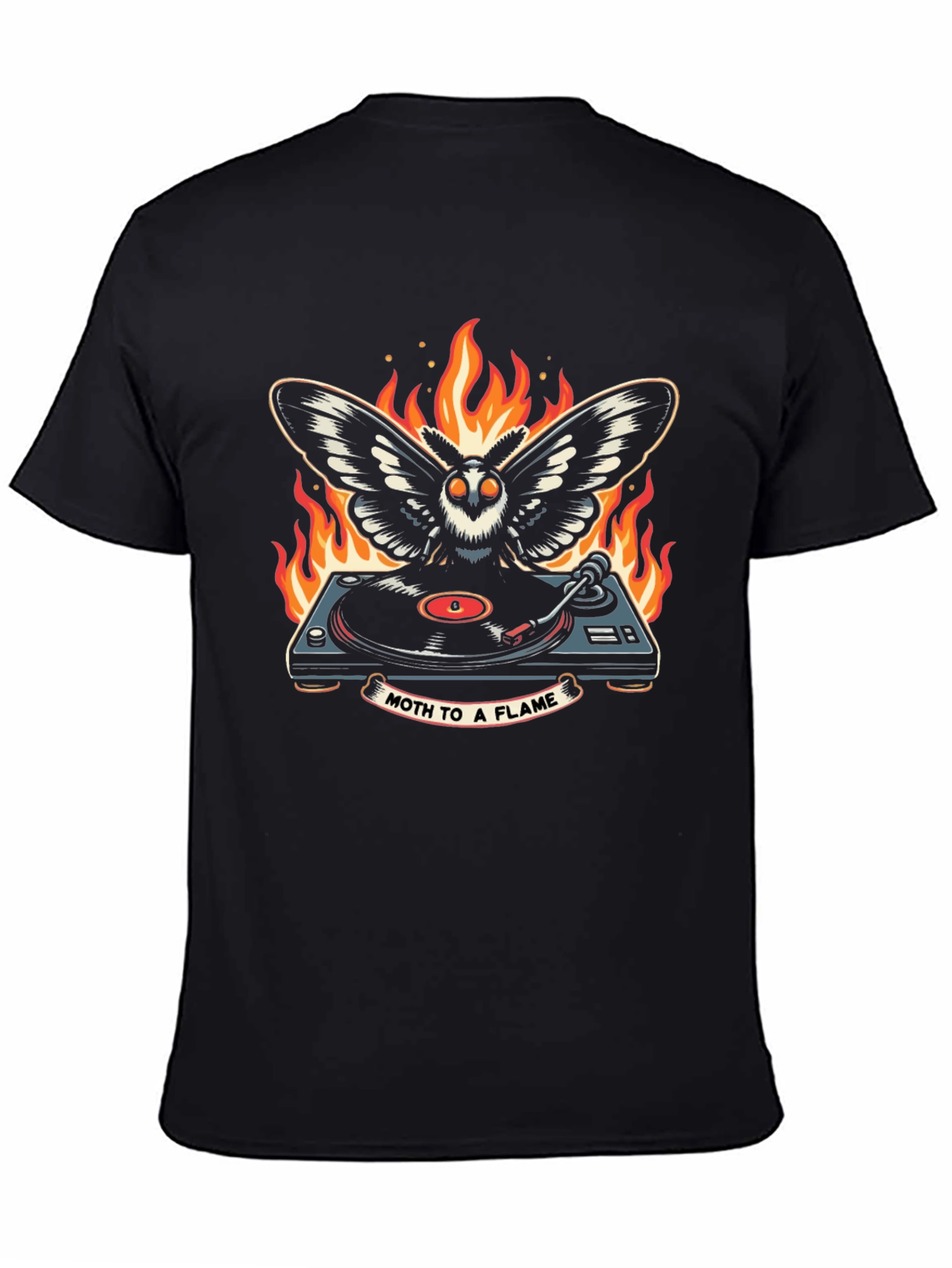 Black Moth to a Flame Graphic T-Shirt view 4