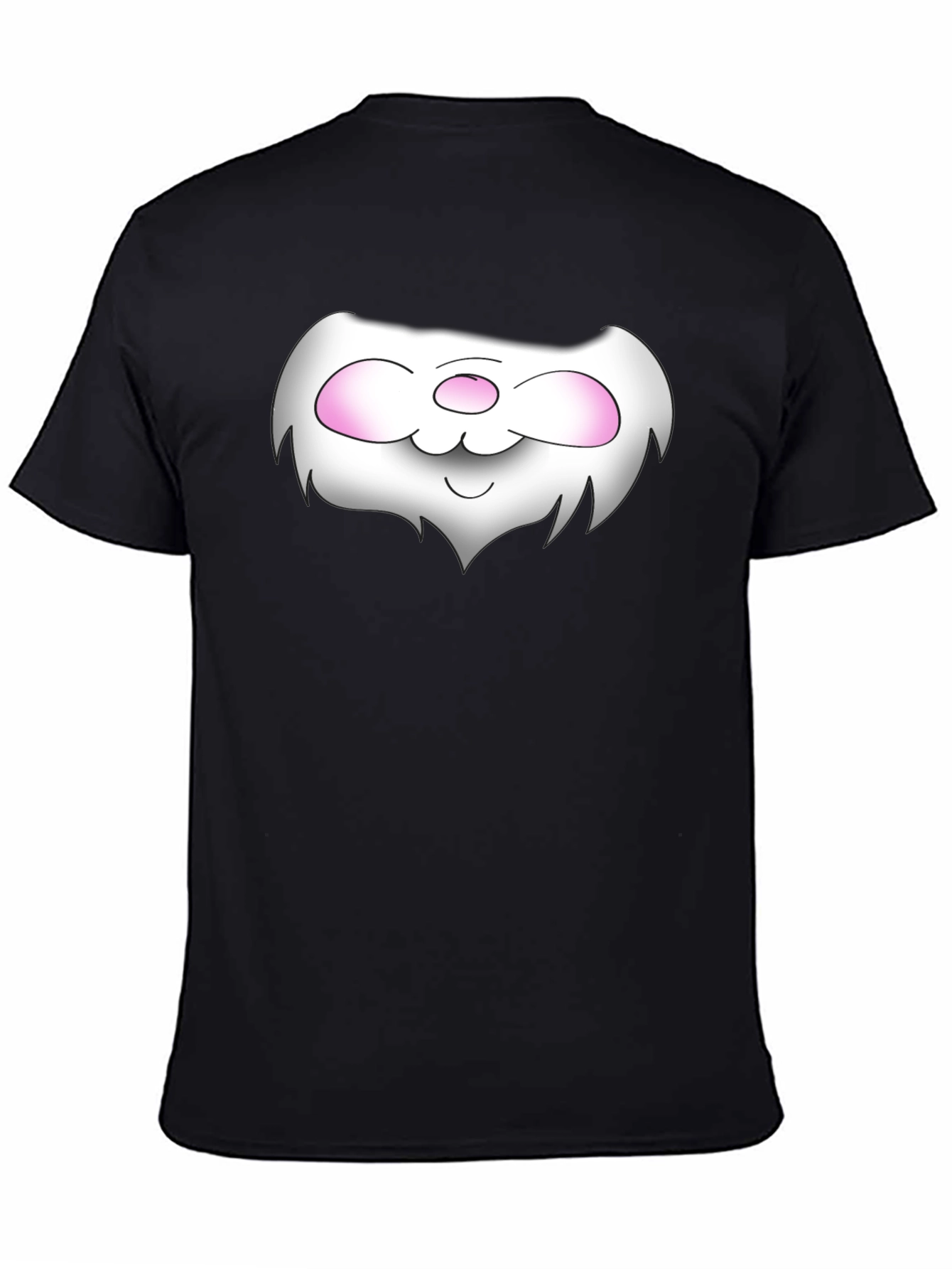 Black Cute Cartoon Face Black T-Shirt view 4